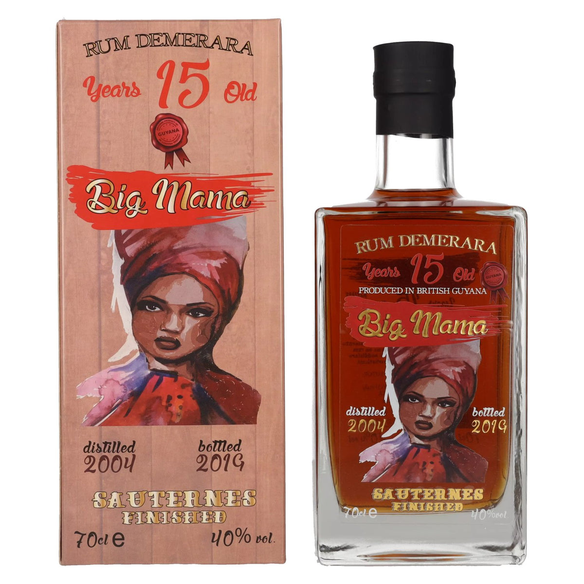 Big Mama 15 Years Old Rum Demerara Sauternes Finished 2004 40% Vol. 0,7l in gift box