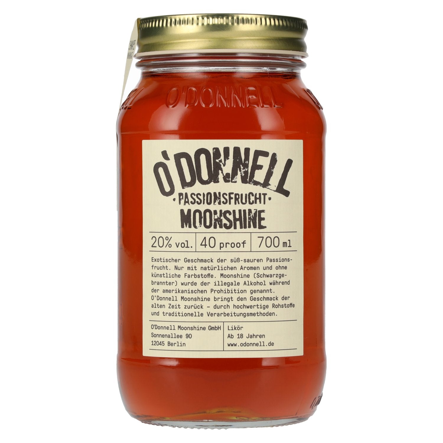 O'Donnell Moonshine PASSIONSFRUCHT Liqueur 20% vol. 0,7l