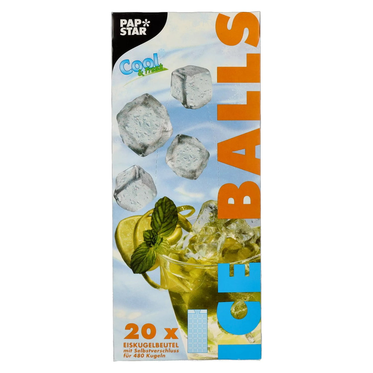 Sachets de boules de glace Papstar 480 boules