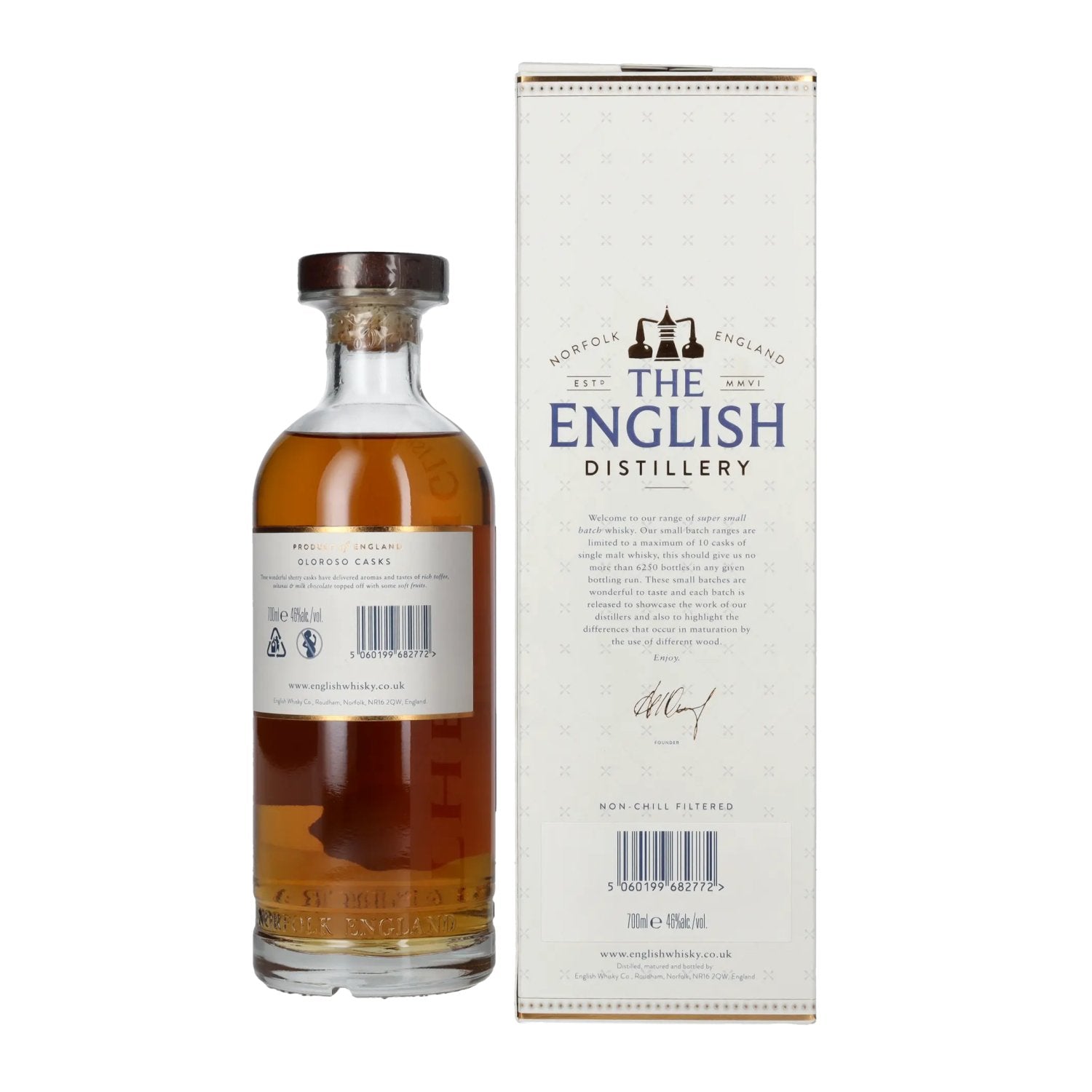 The English Distillery Oloroso Casks Small Batch Single Malt Whisky 46% Vol. 0,7l in gift box