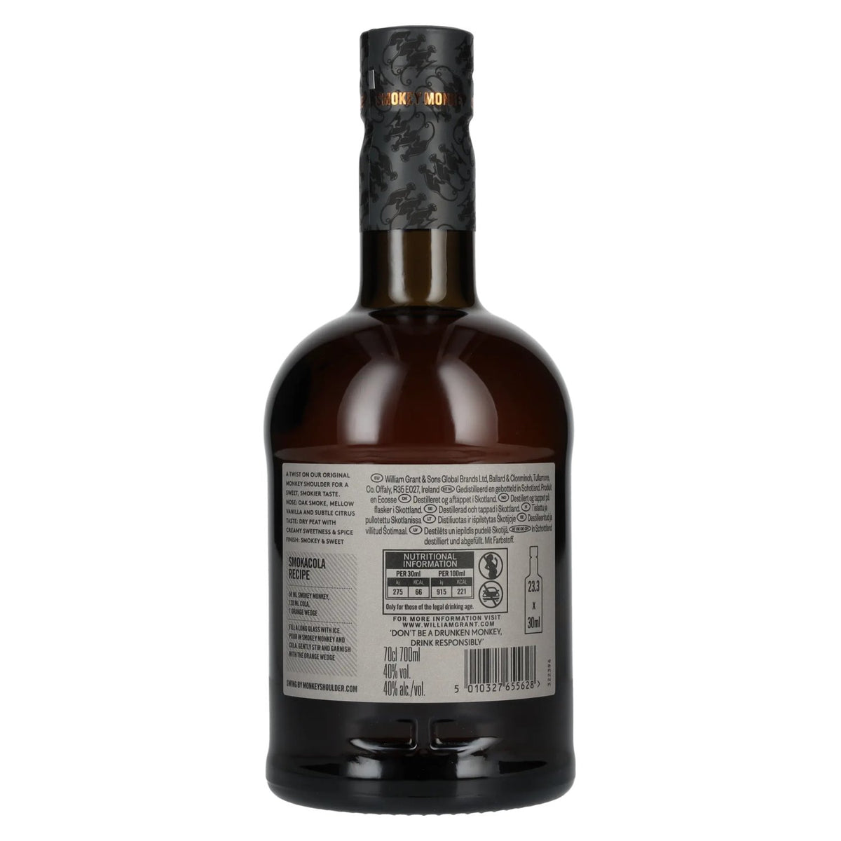 Monkey Shoulder SMOKEY MONKEY Blended Malt BATCH 9 40% Vol. 0,7l