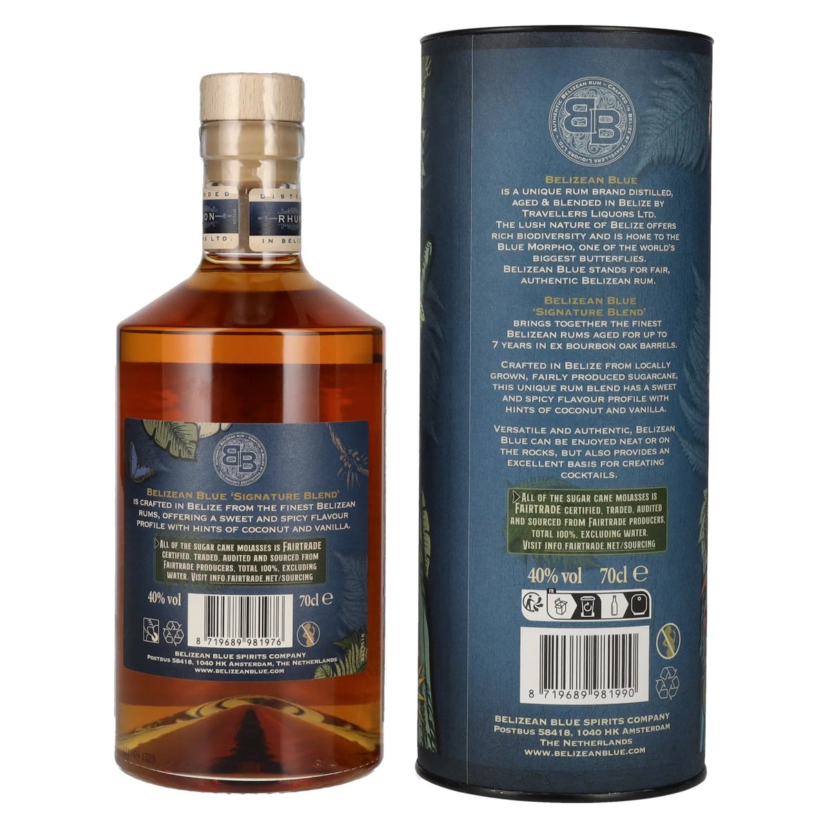 Belizean Blue SIGNATURE BLEND Rum 40% vol. 0,7l en boîte cadeau
