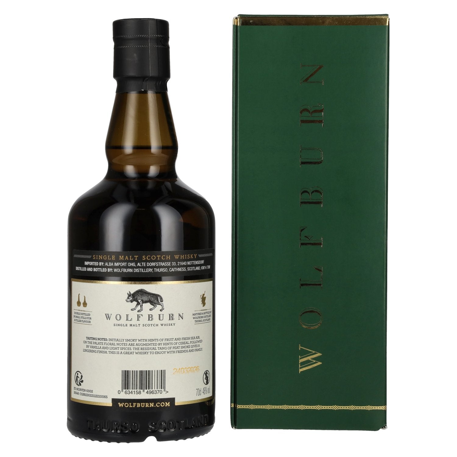 Wolfburn MORVEN Lightly Peated Single Malt 46% Vol. 0,7l en boîte cadeau
