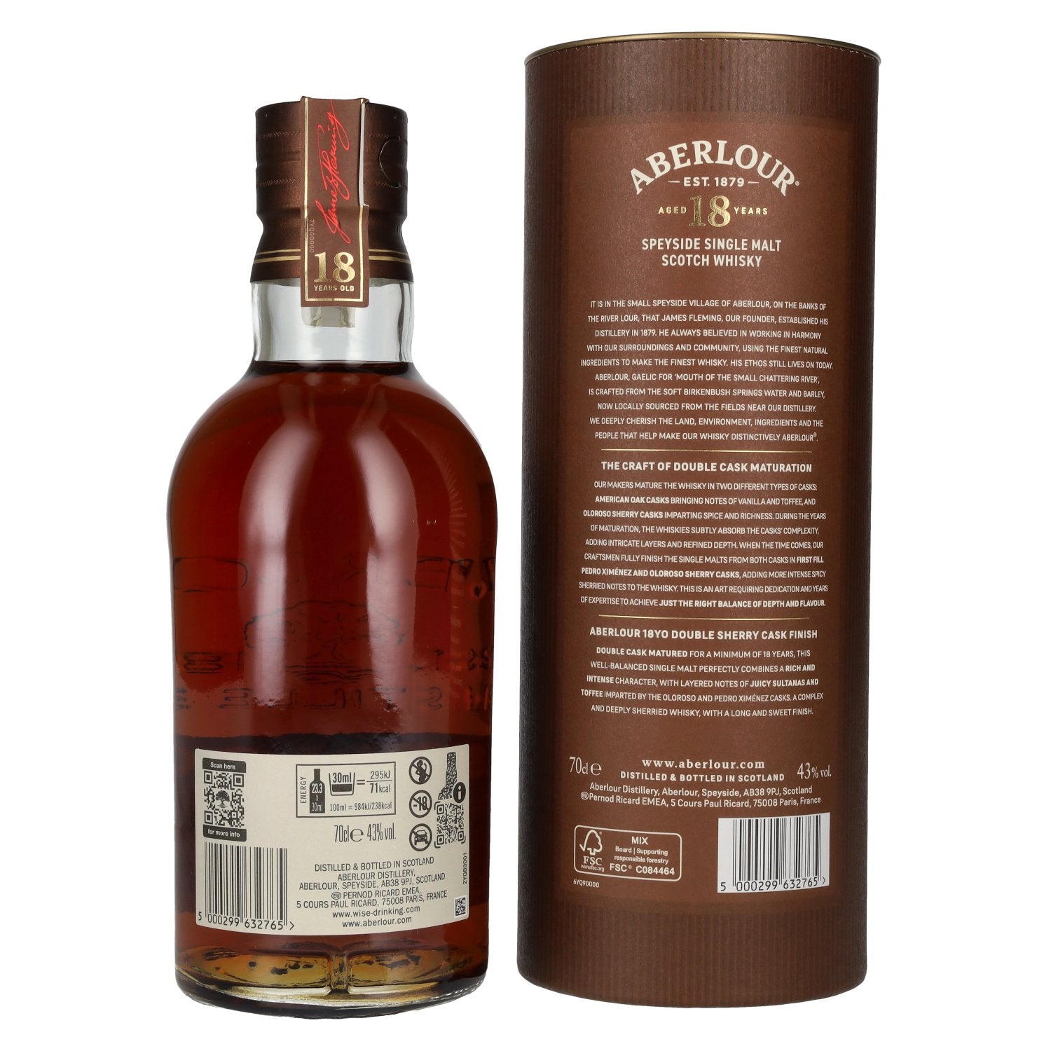 Aberlour 18 Years Old Double Sherry Cask Finish Batch No. 006 43% vol. 0,7l en boîte cadeau