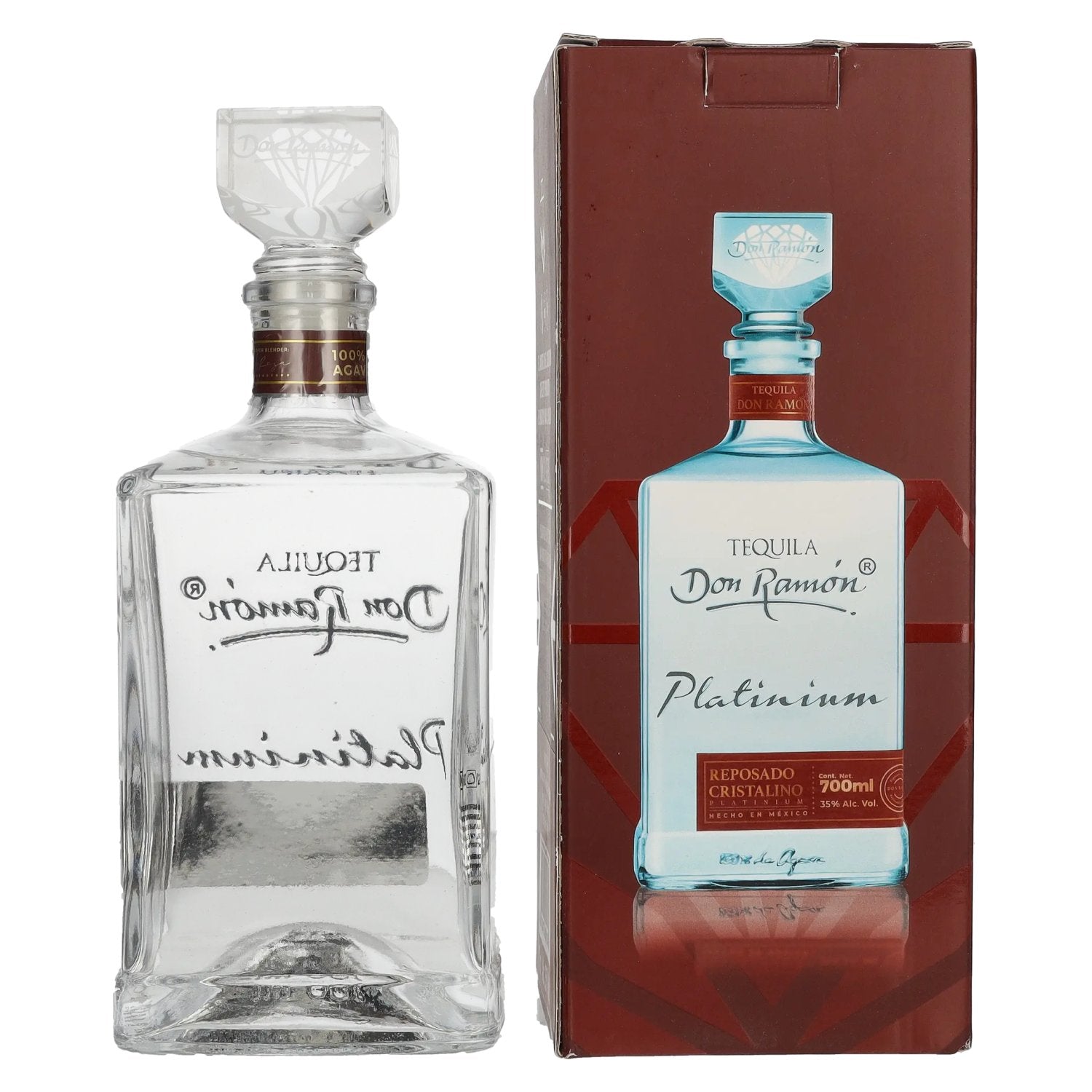 Don Ramón Platinum Reposado Cristalino 100% Agave 35% Vol. 0,7l in Geschenkbox