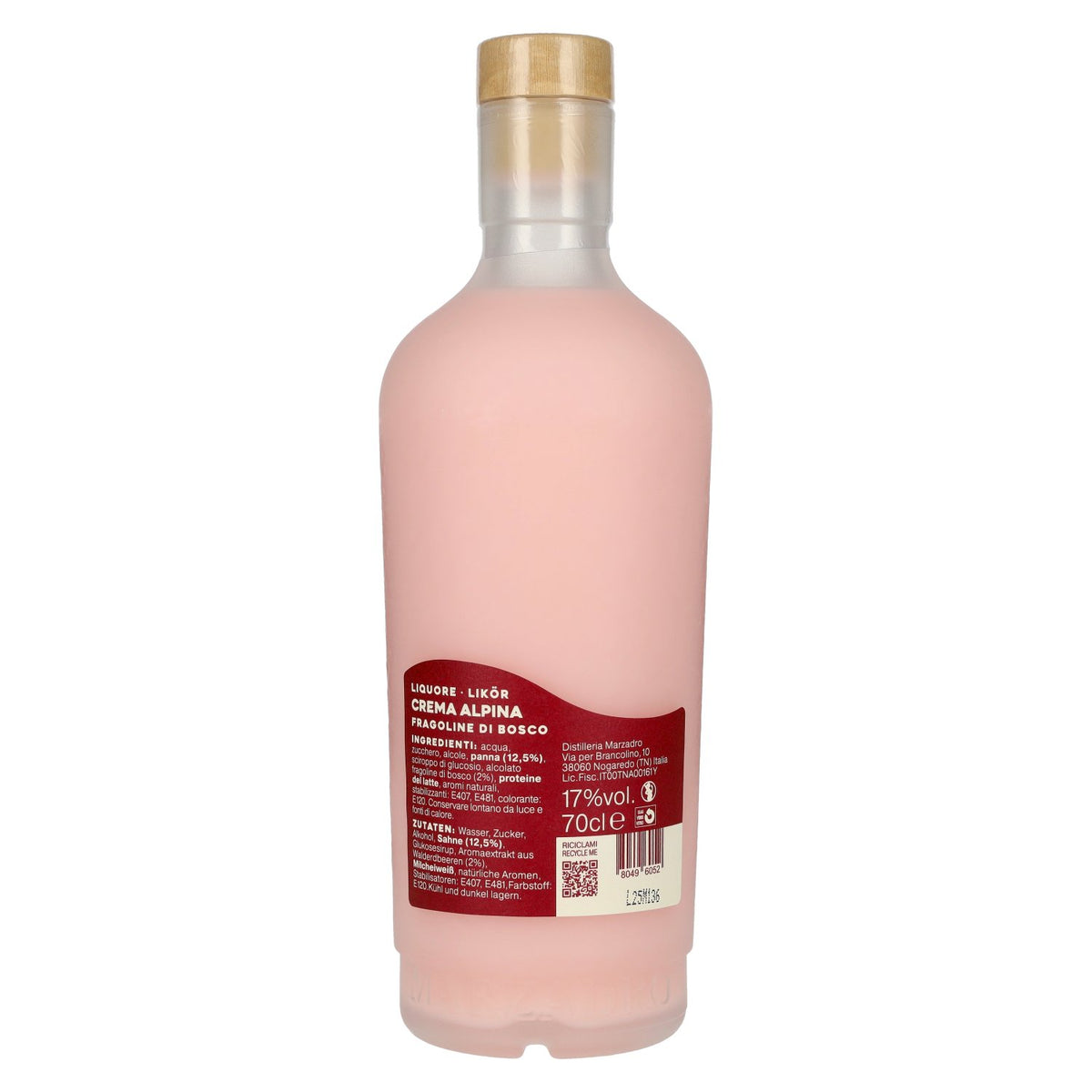 Marzadro Crema Alpina Fragoline Di Bosco Liquore 17% Vol. 0,7l