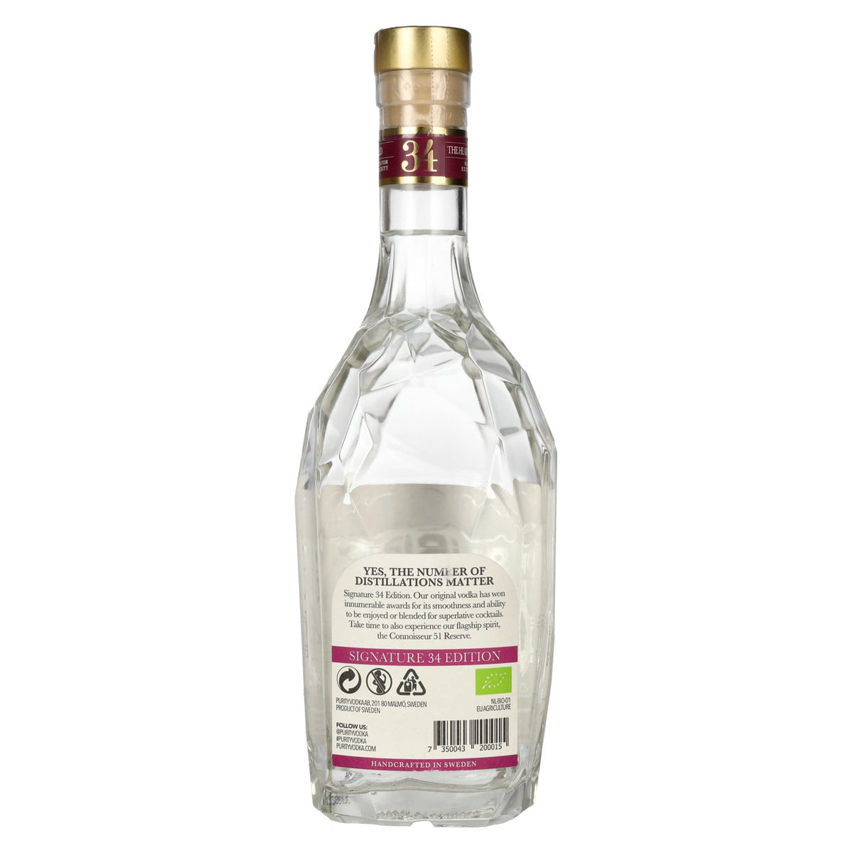 Purity SIGNATURE 34 EDITION Organic Vodka 40% Vol. 0,7l