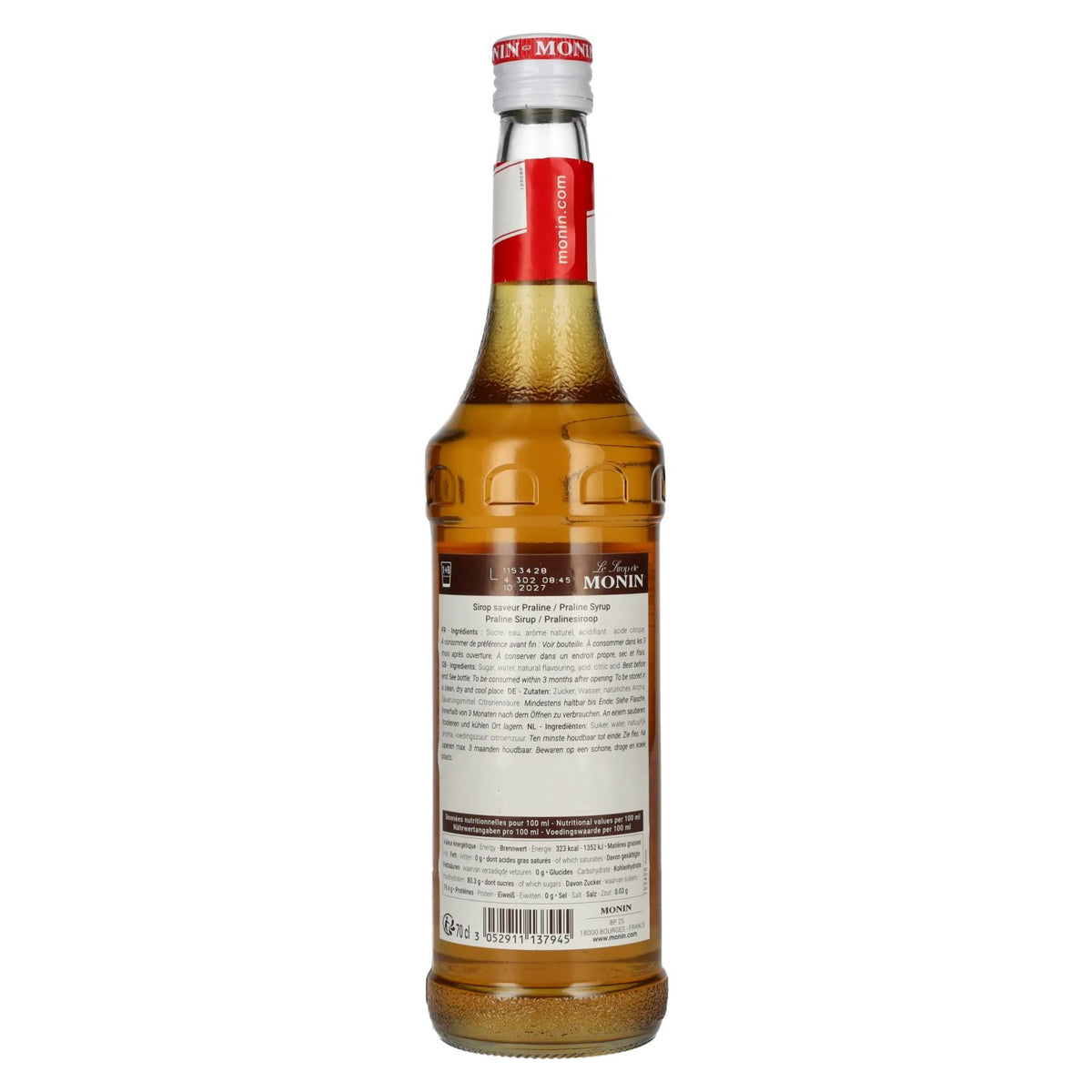 Le Sirop de Monin PRALINE DE NOISETES-CARAMELLE 0,7l