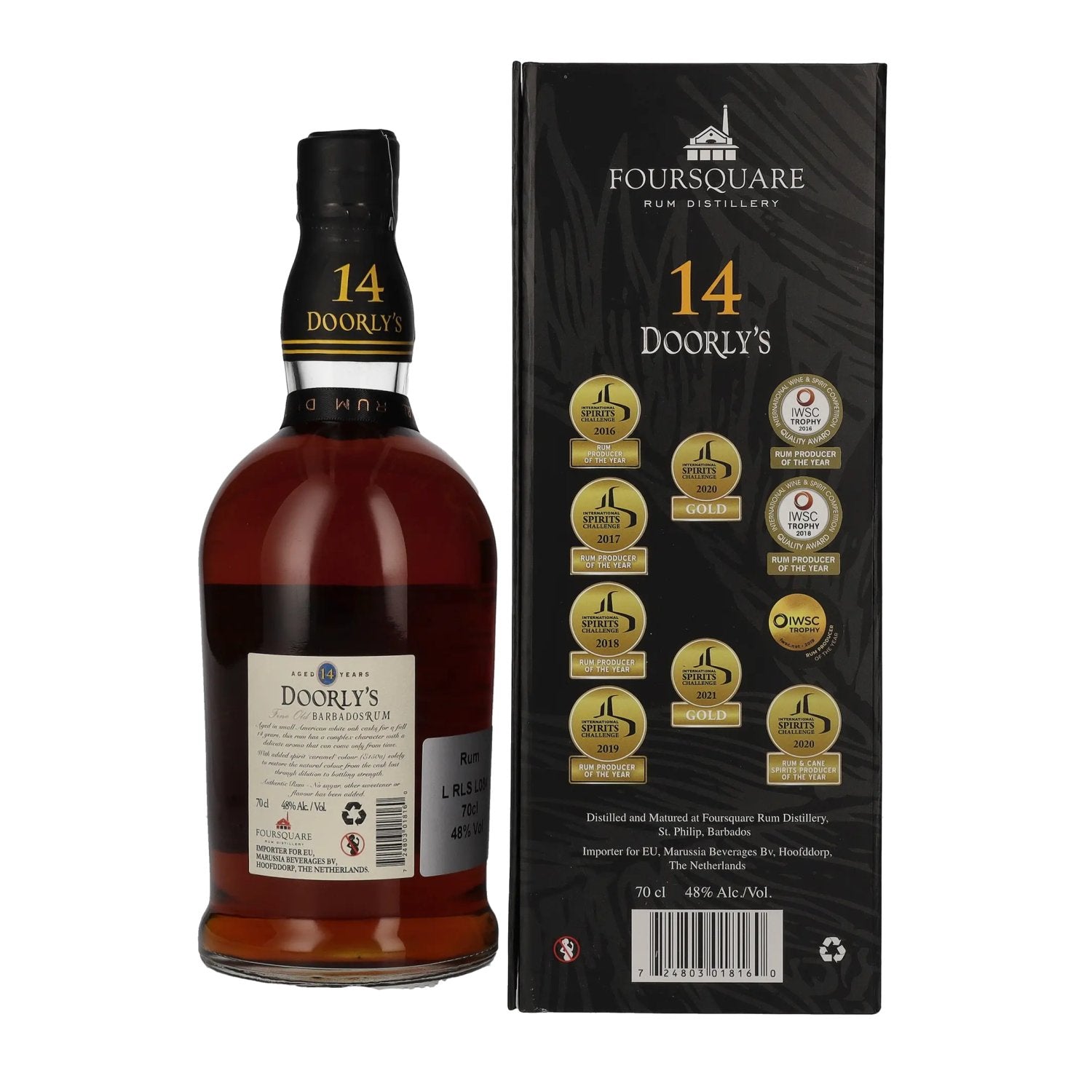 Doorly's 14 Years Old Fine Old Barbados Rum 48% vol. 0,7l en boîte cadeau
