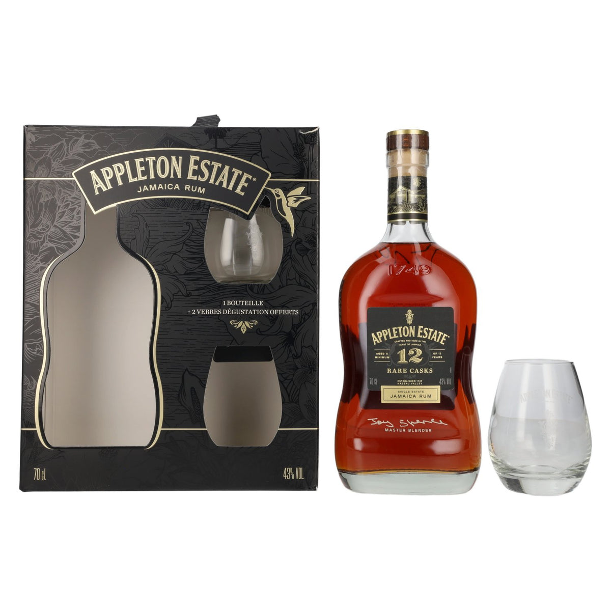 Appleton Estate 12 Years Old Rare Casks Jamaica Rum 43% Vol. 0,7l in Geschenkbox mit 2 Gläsern