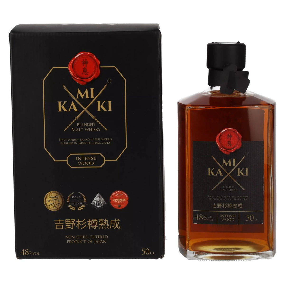 KAMIKI Intense Wood Blended Malt Whisky 48% Vol. 0,5l in gift box