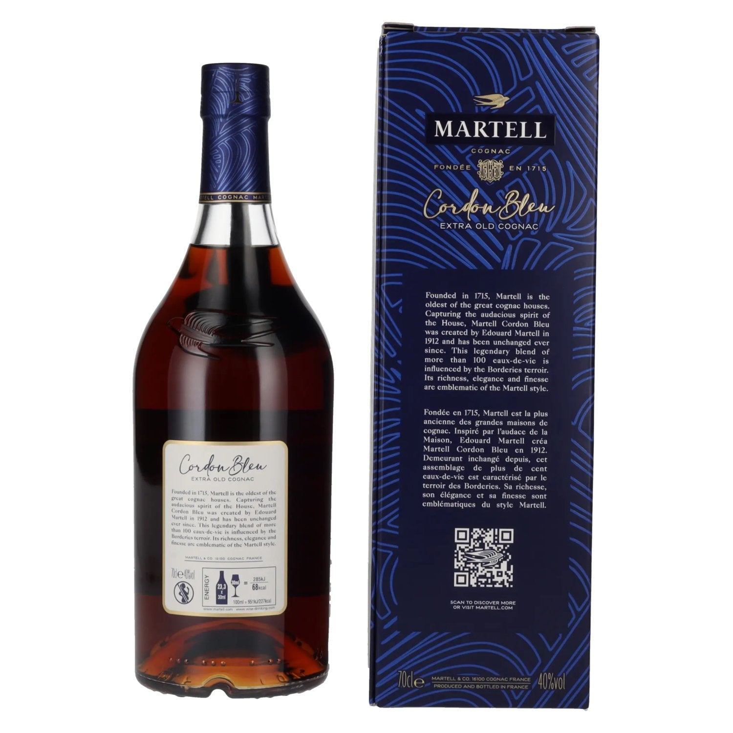 Martell Cognac Cordon Bleu Extra Old Cognac 40% Vol. 0,7l in Geschenkbox