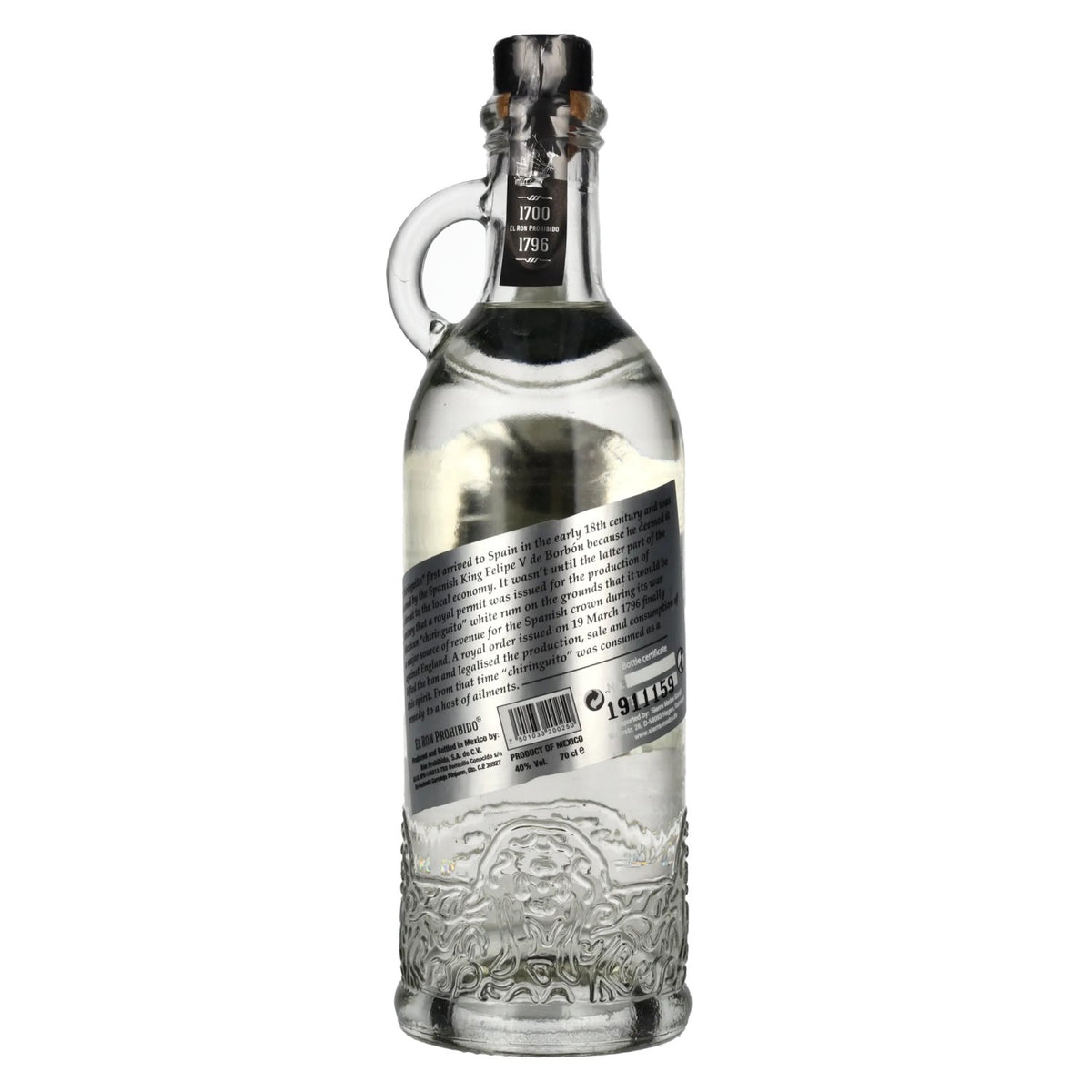 El Ron Prohibido Rum SILVER Ron Mexicano 40% Vol. 0,7l