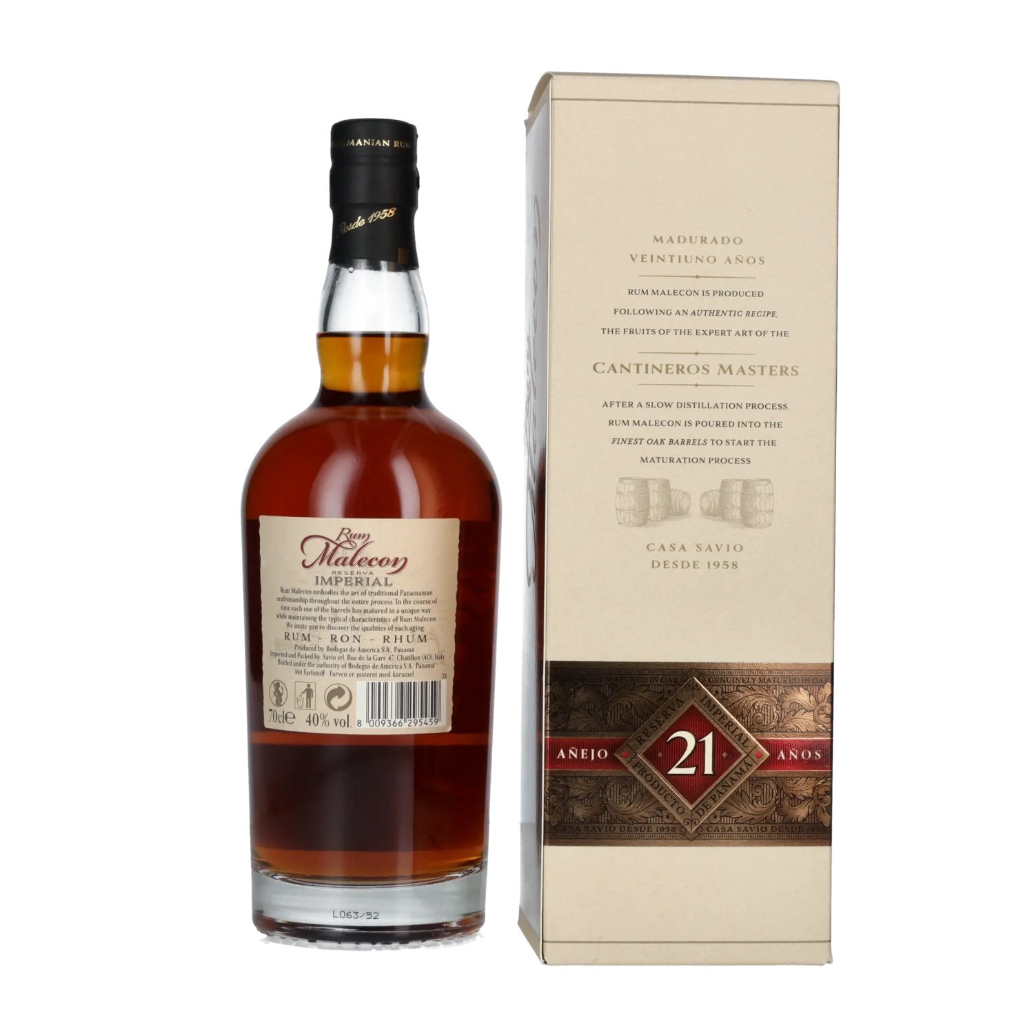 Rum Malecon Añejo 21 Años Reserva Imperial 40% Vol. 0,7l en boîte cadeau