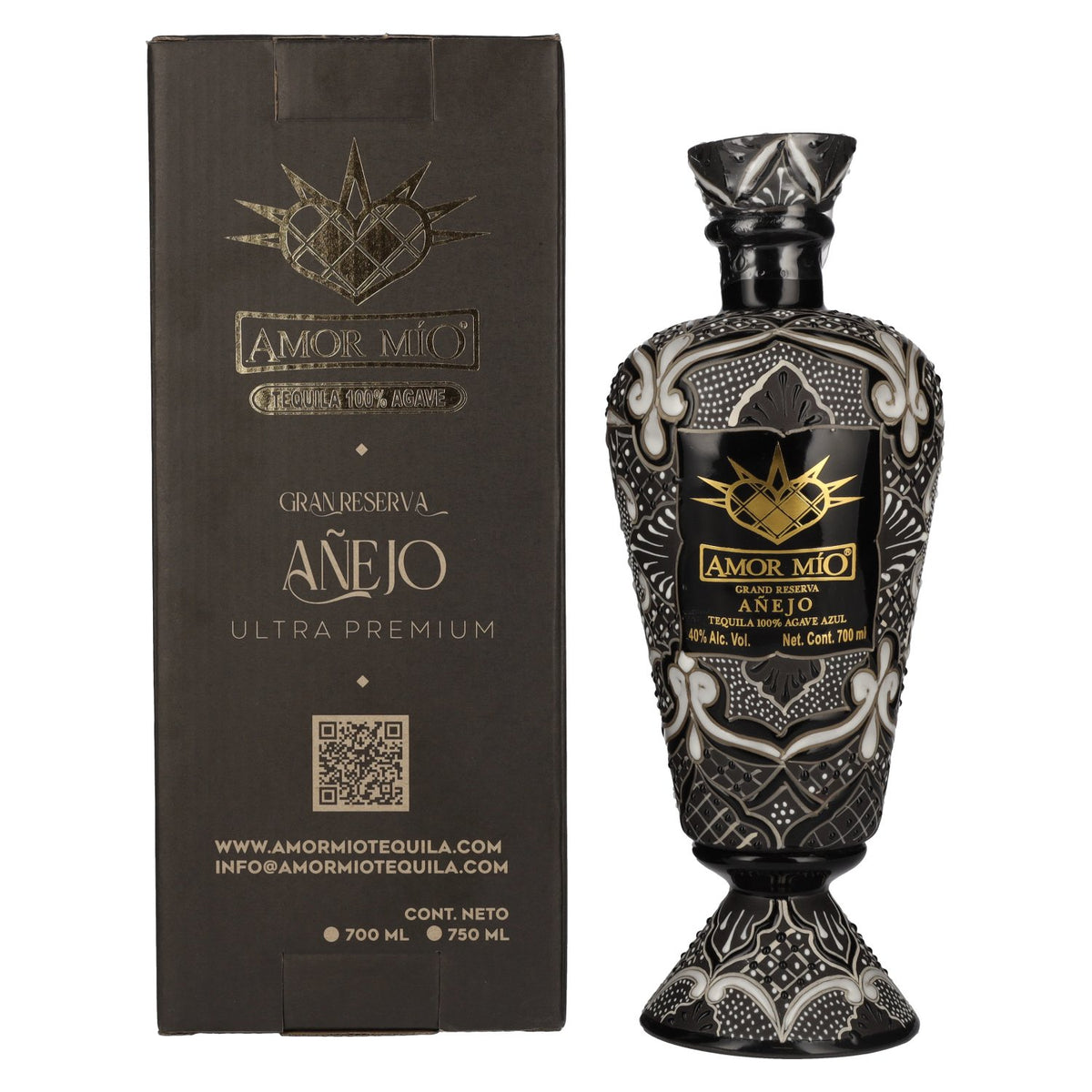 Amor Mío Tequila Gran Reserva Añejo 100% Agave Azul 40% vol. 0,7l en boîte cadeau