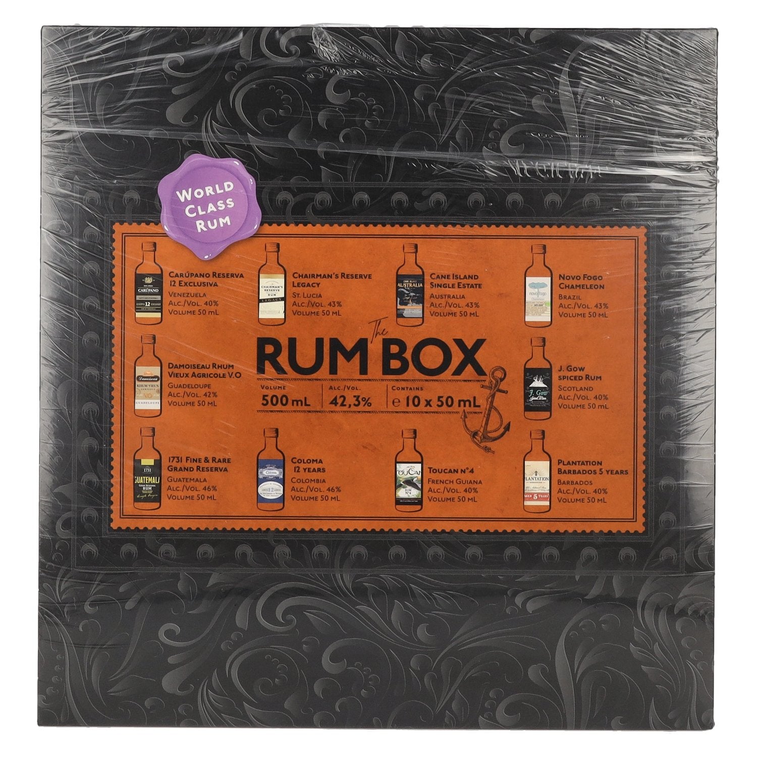 The Rum Box Purple Edition 42,3% vol. 10x0,05l en coffret cadeau