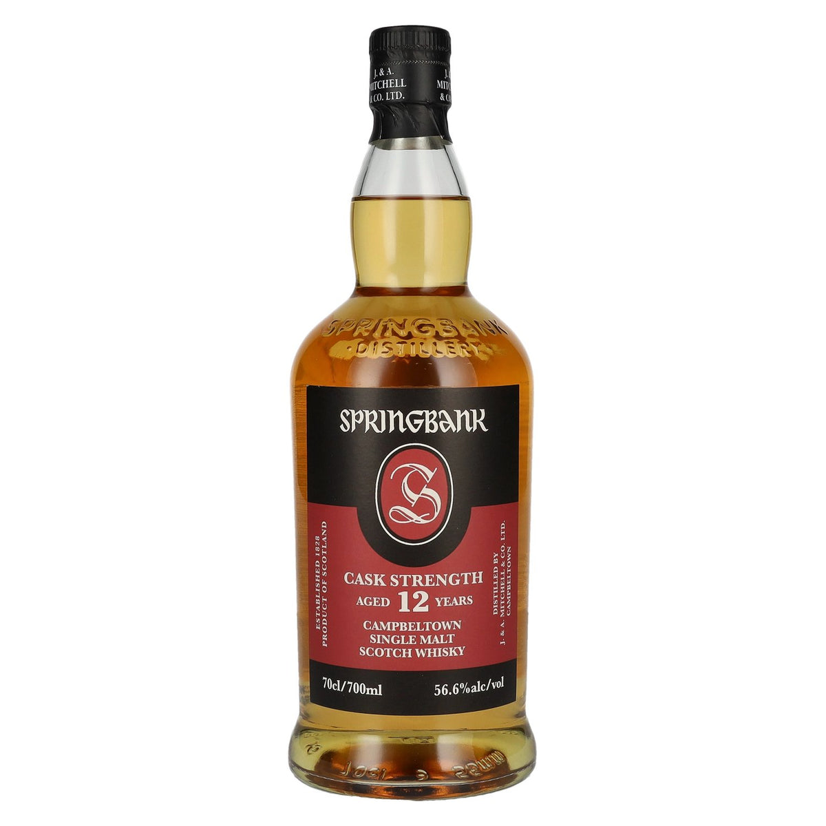 Springbank 12 ans d'âge CASK STRENGTH, whisky single malt écossais de Campbeltown, 56,6 % vol., 0,7 l