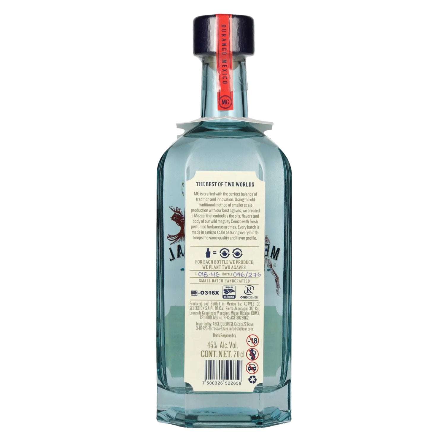Mezcal MG Mezcal Artesanal 100% Agave Durangensis DOP 45% Vol. 0,7l