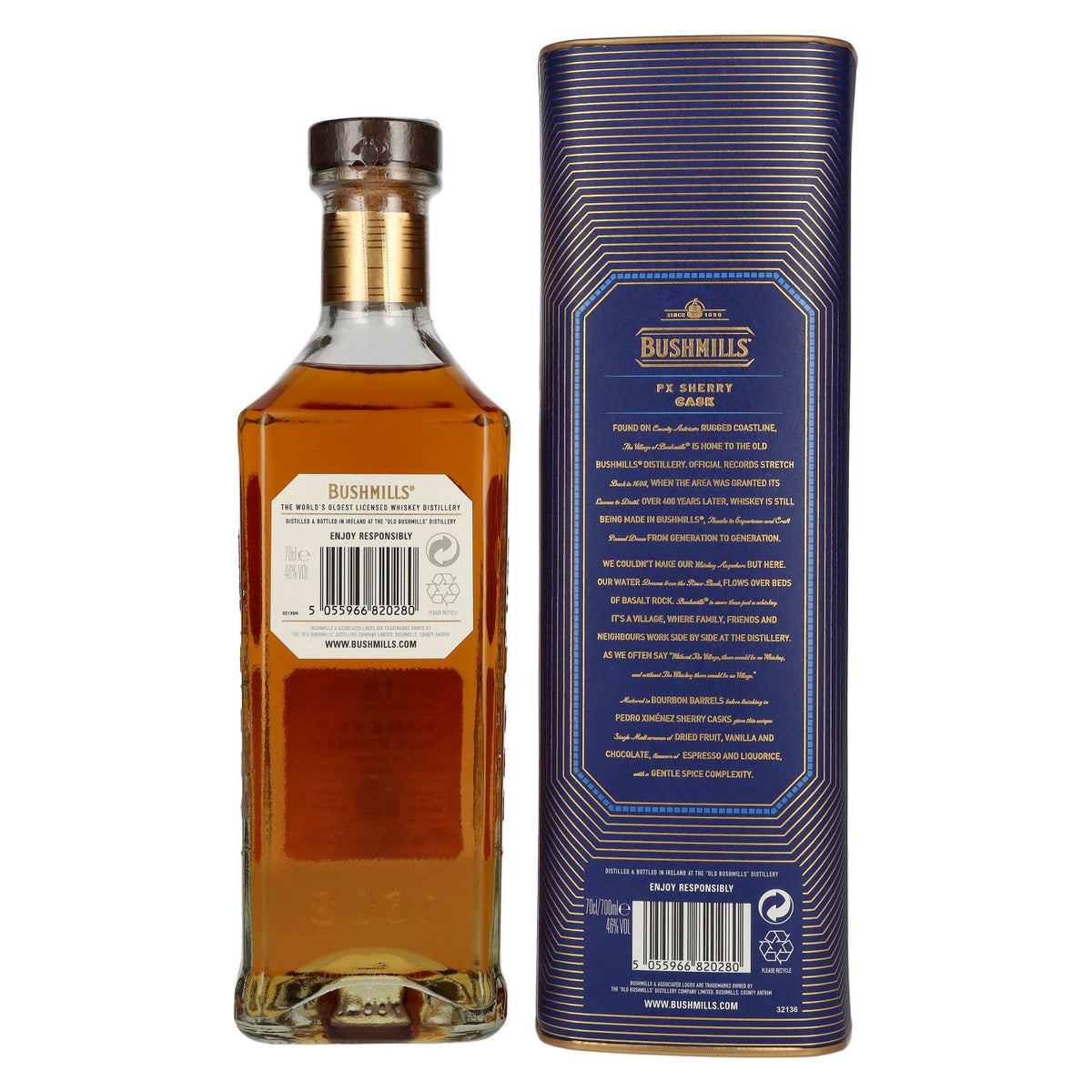 Bushmills 12 Years Old PX SHERRY CASK Single Malt Irish Whiskey Limited Release 46% Vol. 0,7l in Geschenkbox