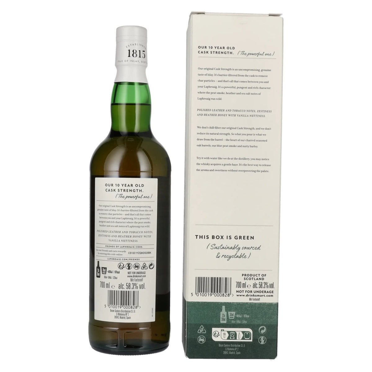 Laphroaig 10 Years Old Cask Strength Batch 17 58,3% Vol. 0,7l in gift box