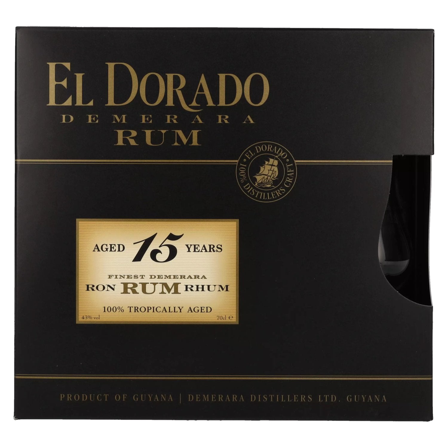 El Dorado 15 Years Old Finest Demerara Rum SPECIAL RESERVE 43% vol. 0,7l en boîte cadeau avec 2 verres