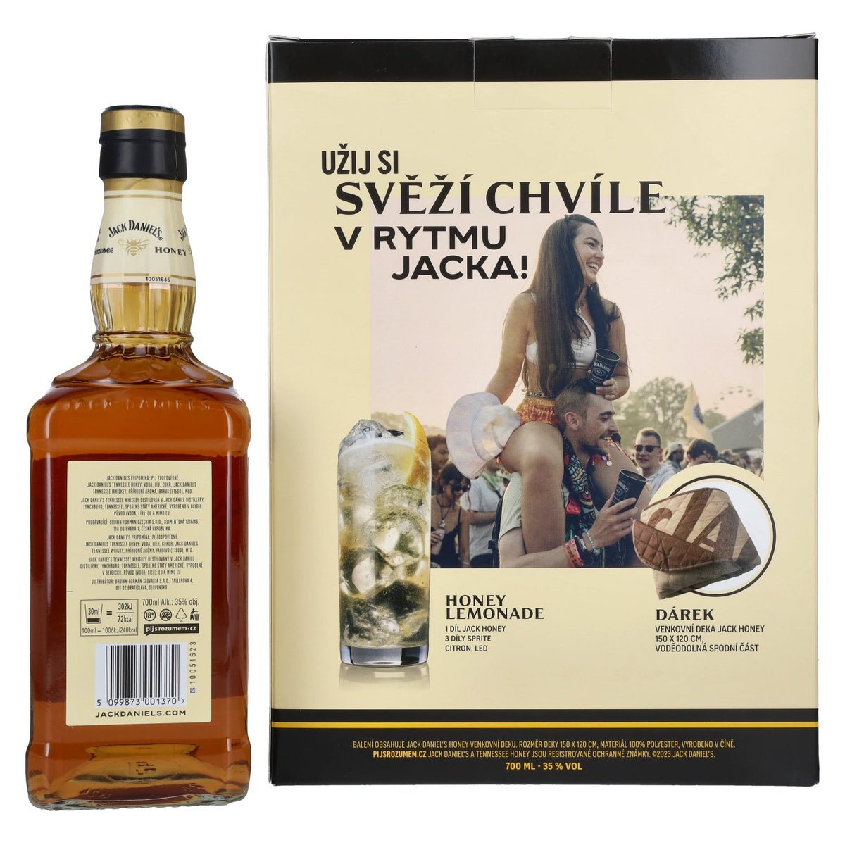 Jack Daniel's Tennessee HONEY 35% Vol. 0,7l in Geschenkbox mit Party Blanket