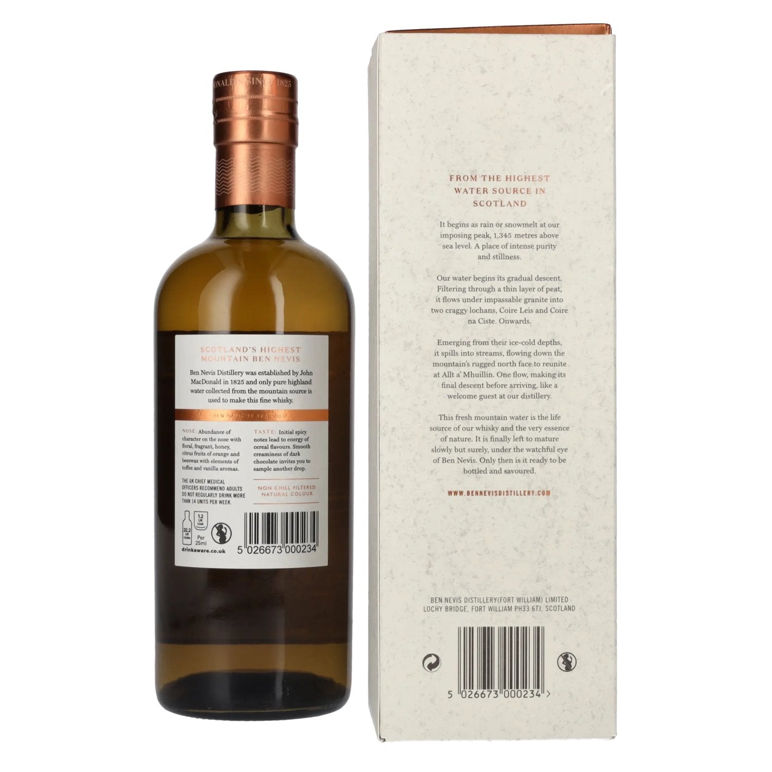 Ben Nevis 10 Years Old Single Highland Malt Scotch Whisky 46% Vol. 0,7l en boîte cadeau