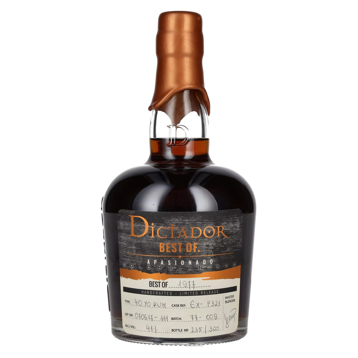 Dictador BEST OF 1977 APASIONADO rhum colombien 40YO/070617-111/EX-P321 41% vol. 0,7l