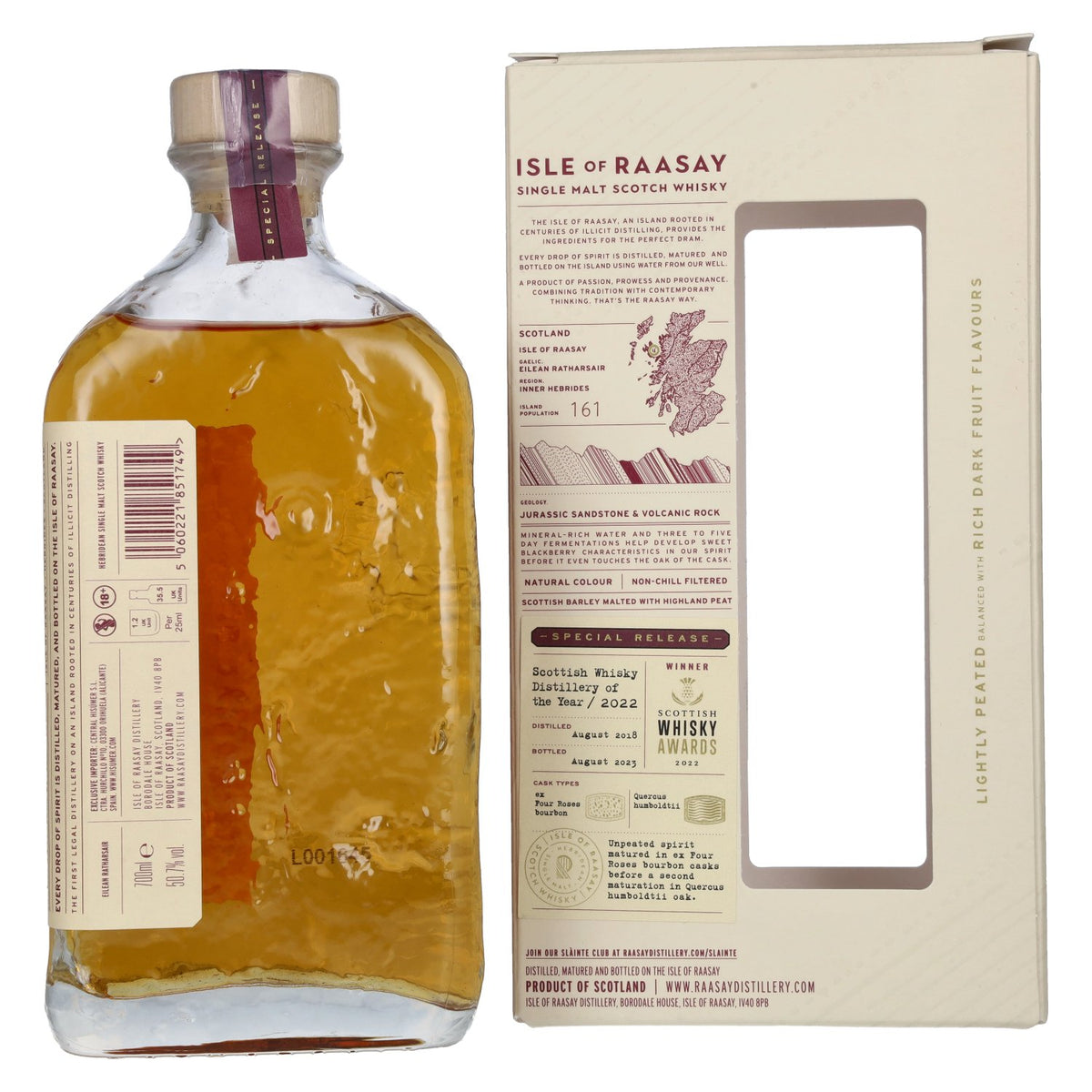 Isle of RAASAY Quercus Humboldtii Oak Single Malt Special Release 50,7% Vol. 0,7l in Geschenkbox