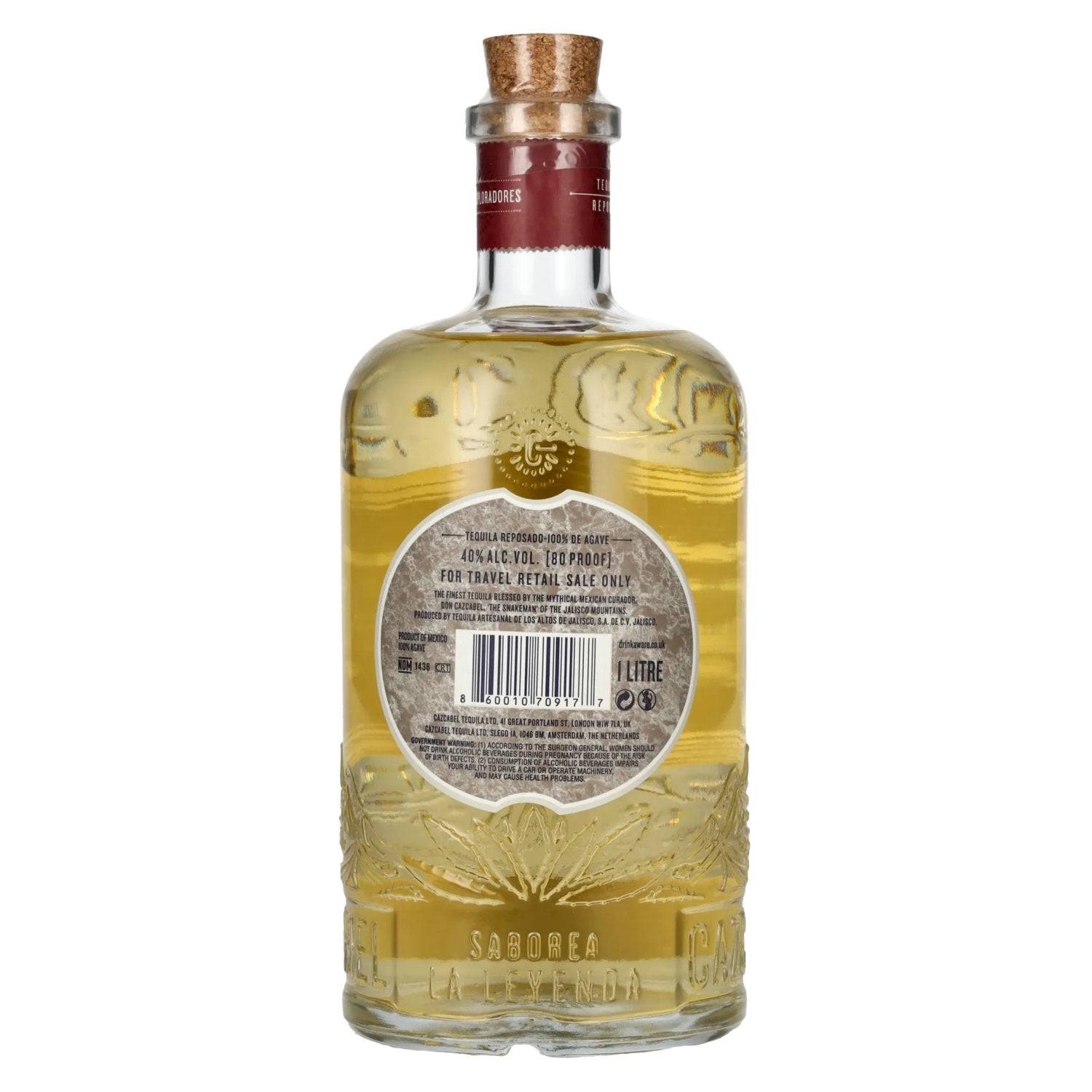 Cazcabel Tequila REPOSADO 100% de Agave 40% Vol. 1l