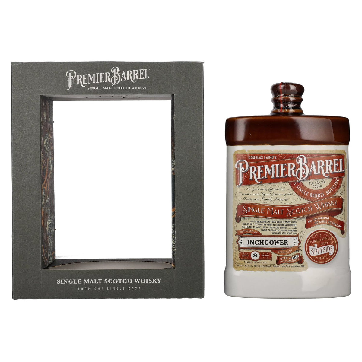 Douglas Laing PREMIER BARREL Inchgower 8 Years Old Single Malt 46% Vol. 0,7l en boîte cadeau
