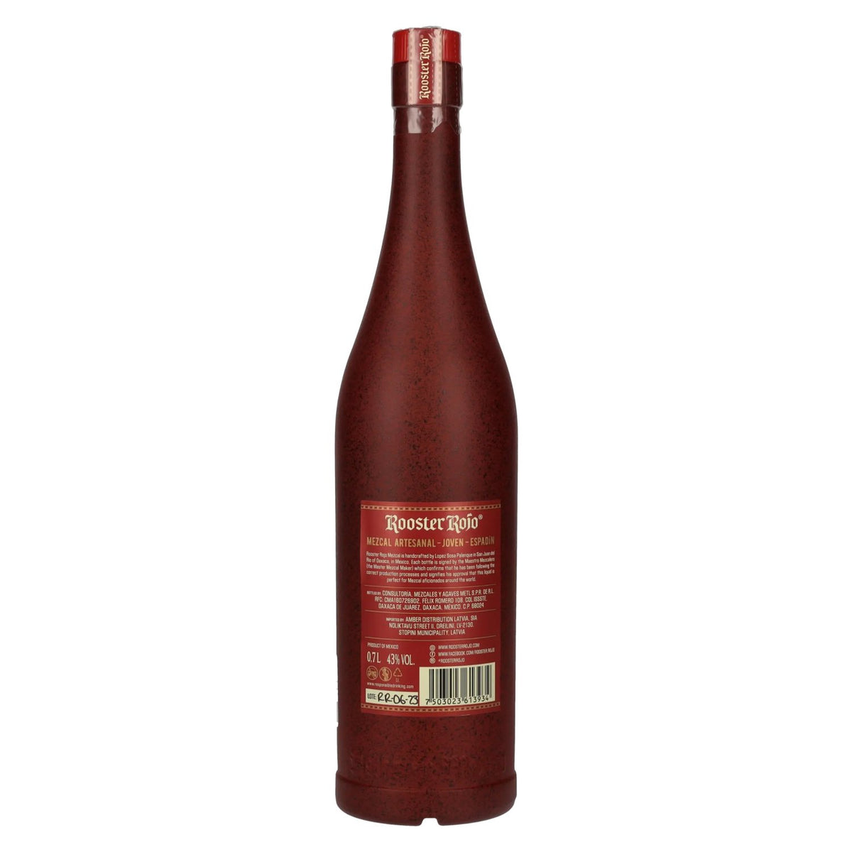 Rooster Rojo MEZCAL Artesanal Joven Espadin Tequila 43% Vol. 0,7l