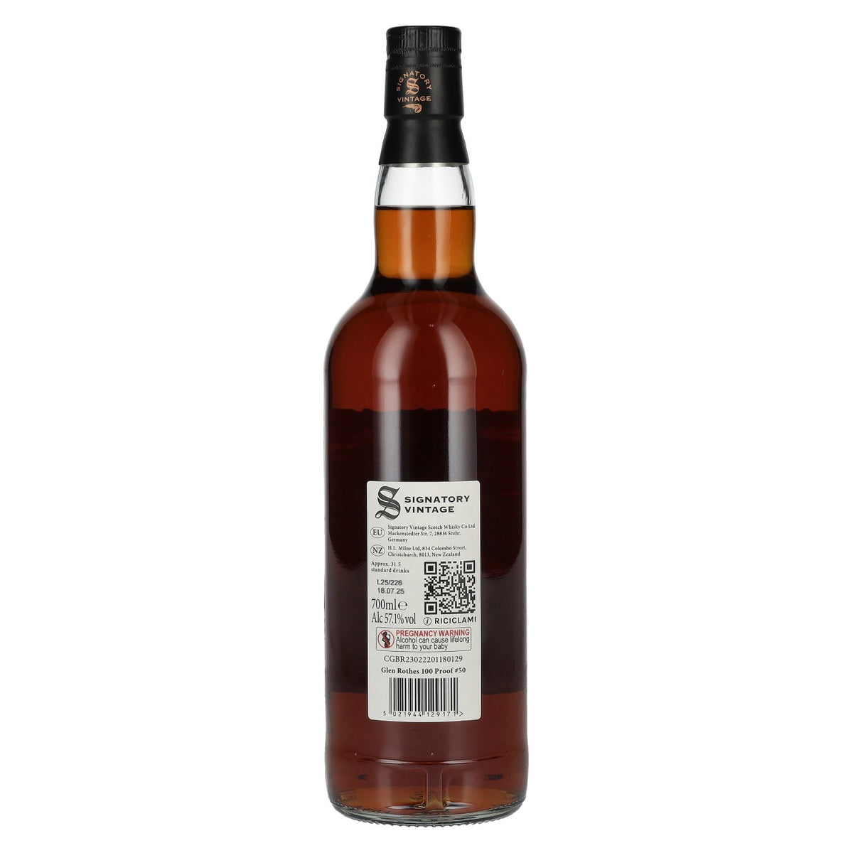 Signatory Vintage 100 Proof Edition GLEN ROTHES 10 Years Old Single Malt #50 2015 57,1% Vol. 0,7l