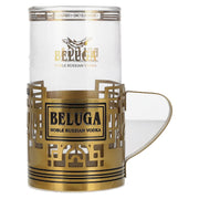 Verre à highball Beluga Noble Russian Vodka EXPORT dans son support à verre