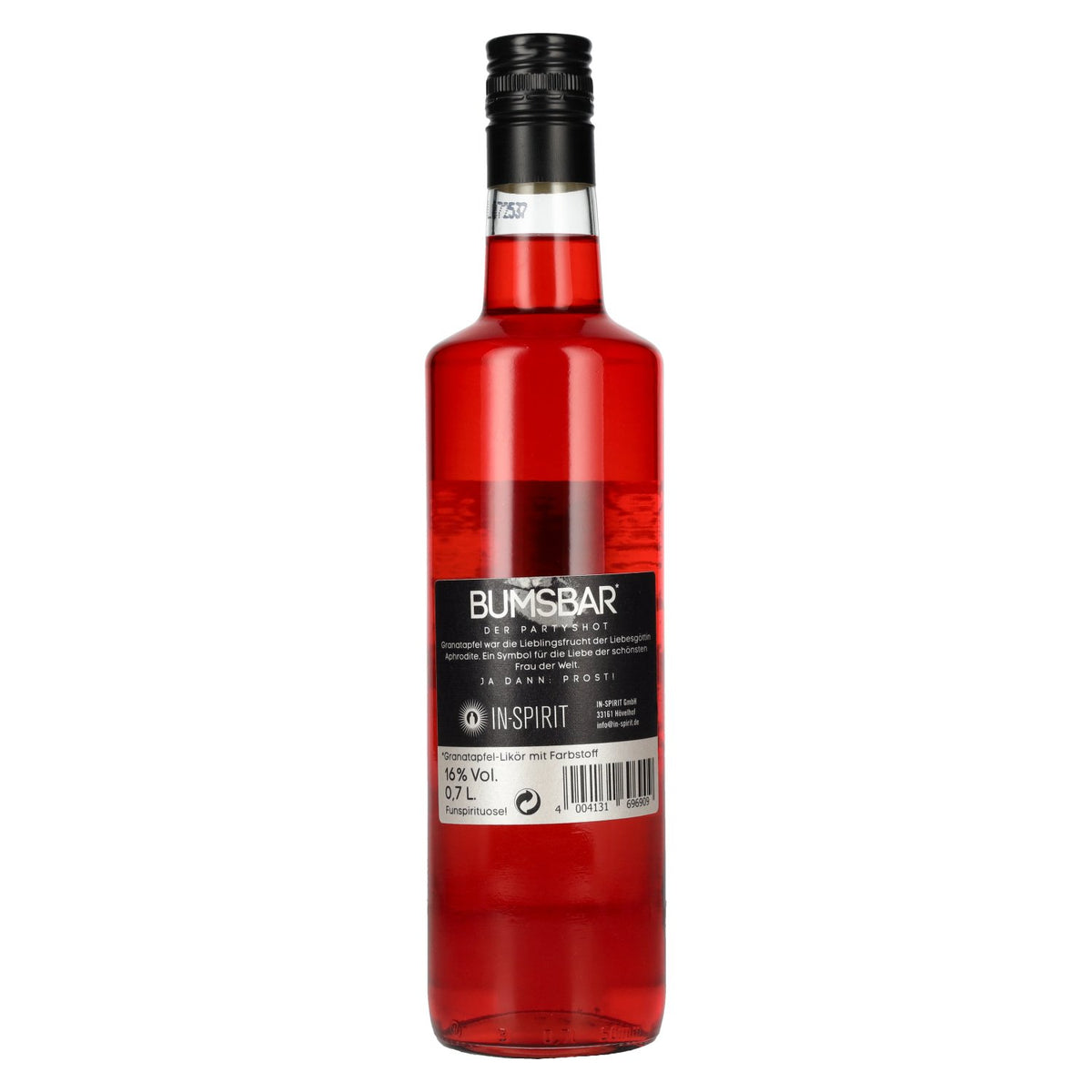 Bumsbar La liqueur de grenade Partyshot 16% vol. 0,7l