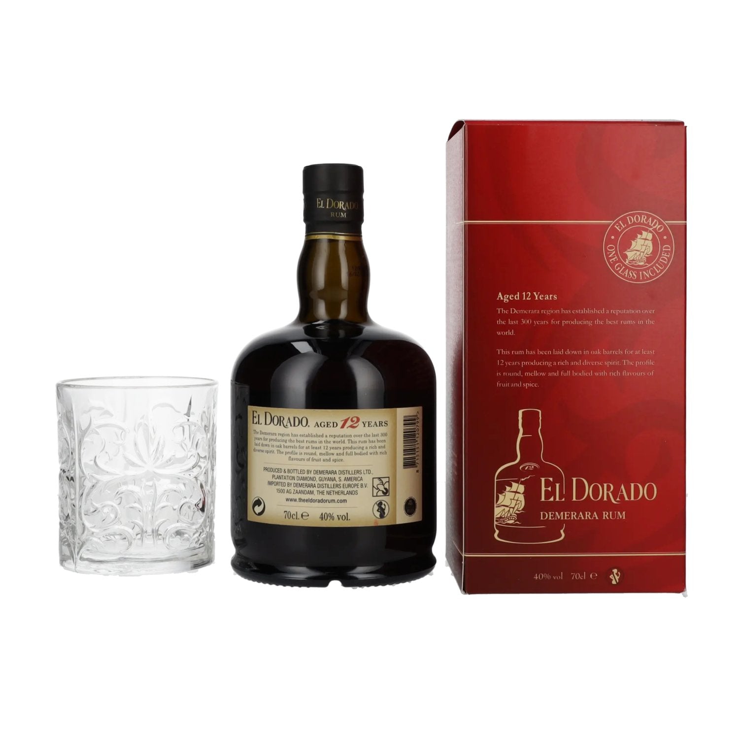 El Dorado 12 Years Old Finest Demerara Rum 40% Vol. 0,7l in Geschenkbox mit Tumbler