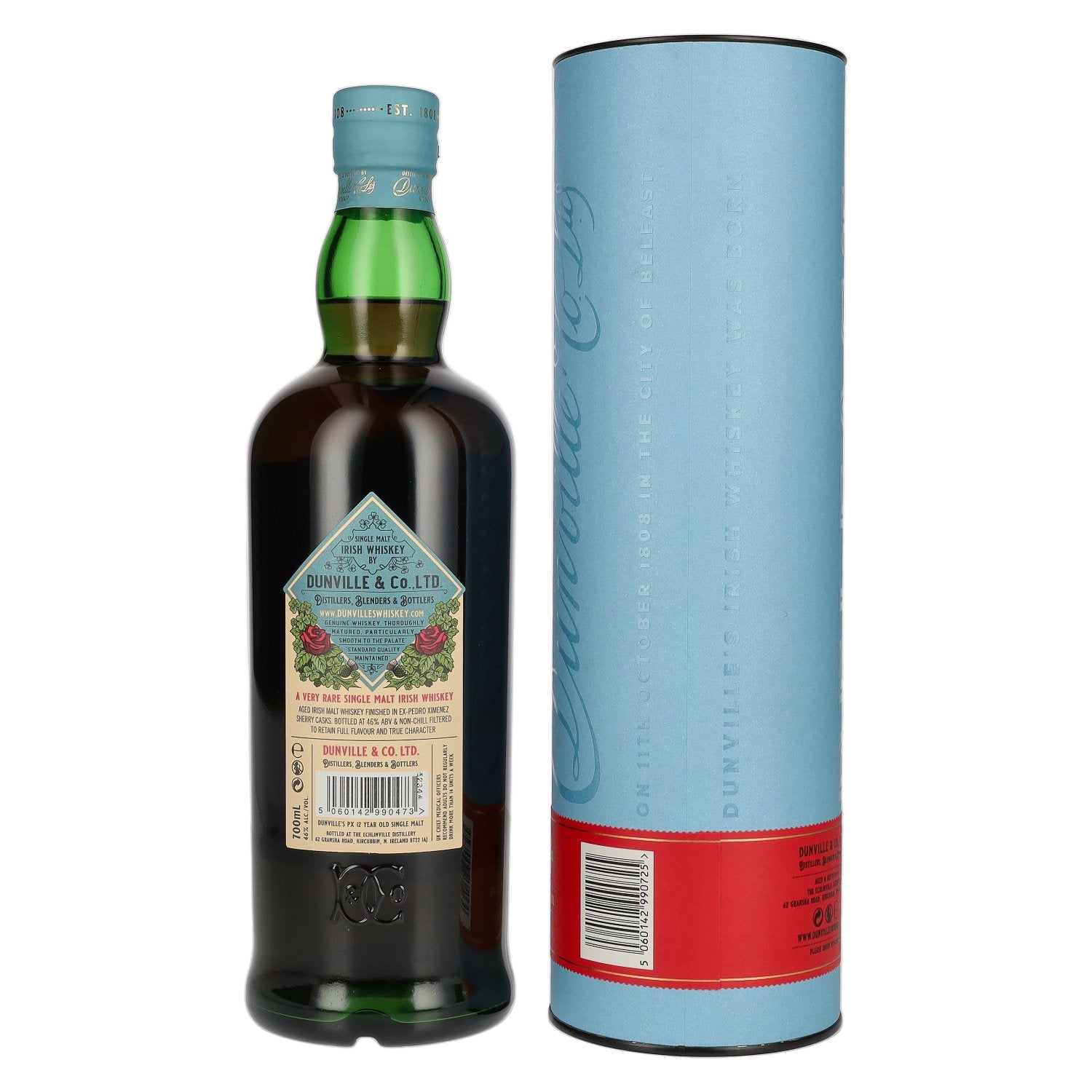 Dunville's 12 Years Old Single Malt Irish Whiskey PX Cask 46% Vol. 0,7l in Geschenkbox