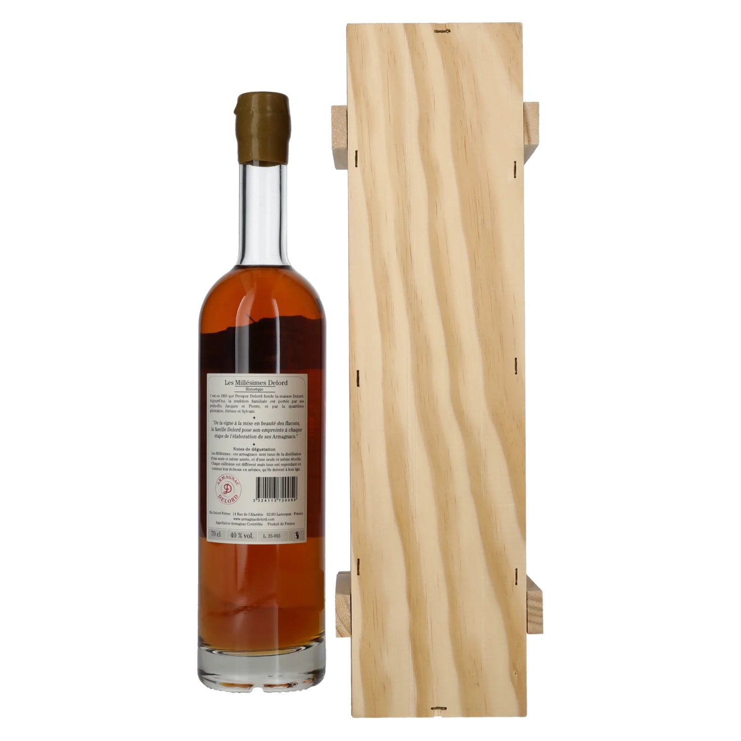 Vieil Armagnac Delord Vintage Récolte 2005 40% vol. 0,7l en caisse bois