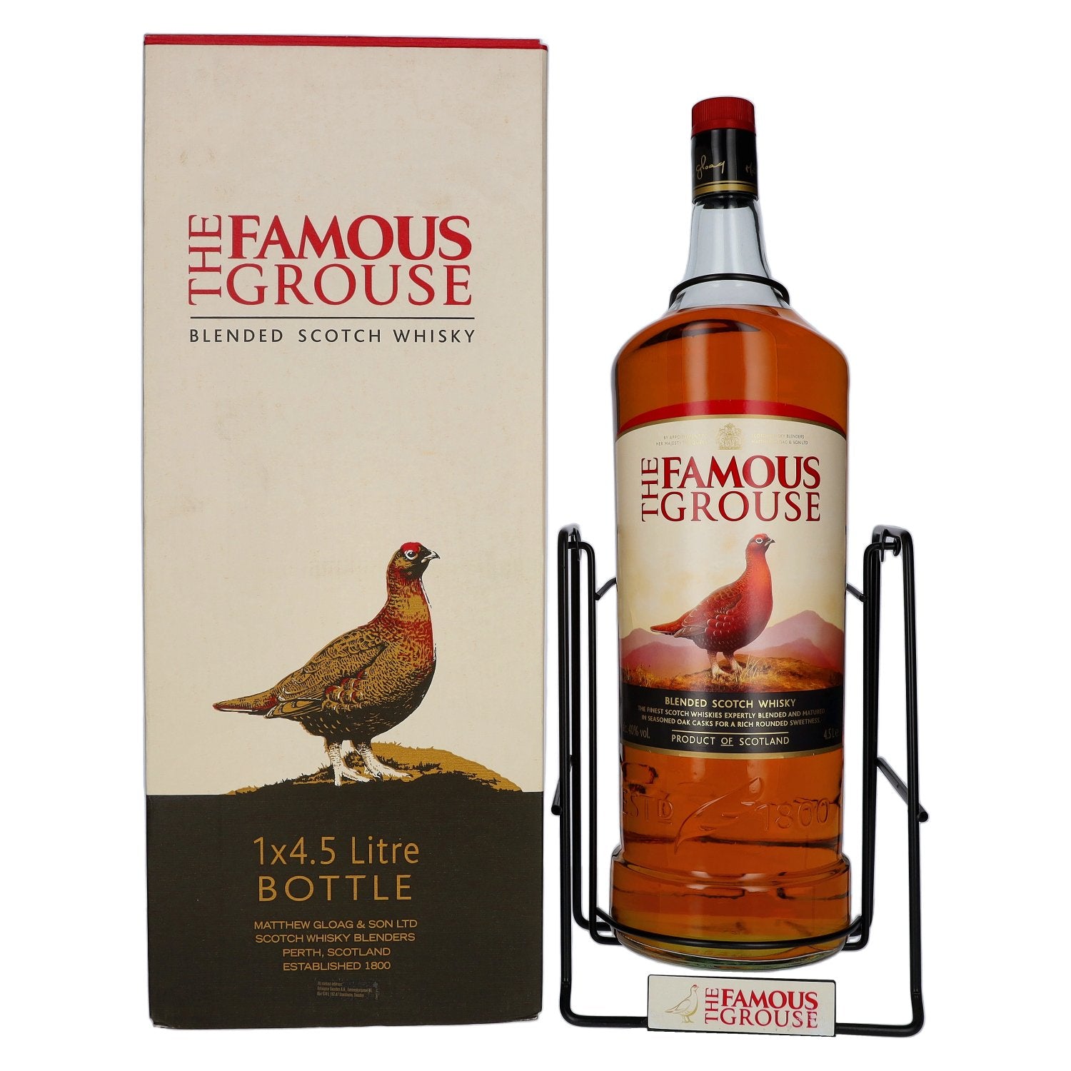 The Famous Grouse Blended Scotch Whisky 40% Vol. 4,5l in Geschenkbox mit Schwenkständer