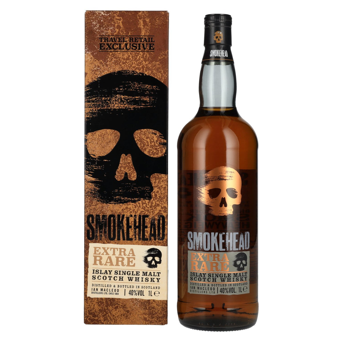 Smokehead EXTRA RARE Islay Single Malt Scotch Whisky Gold Design 40% Vol. 1l in gift box