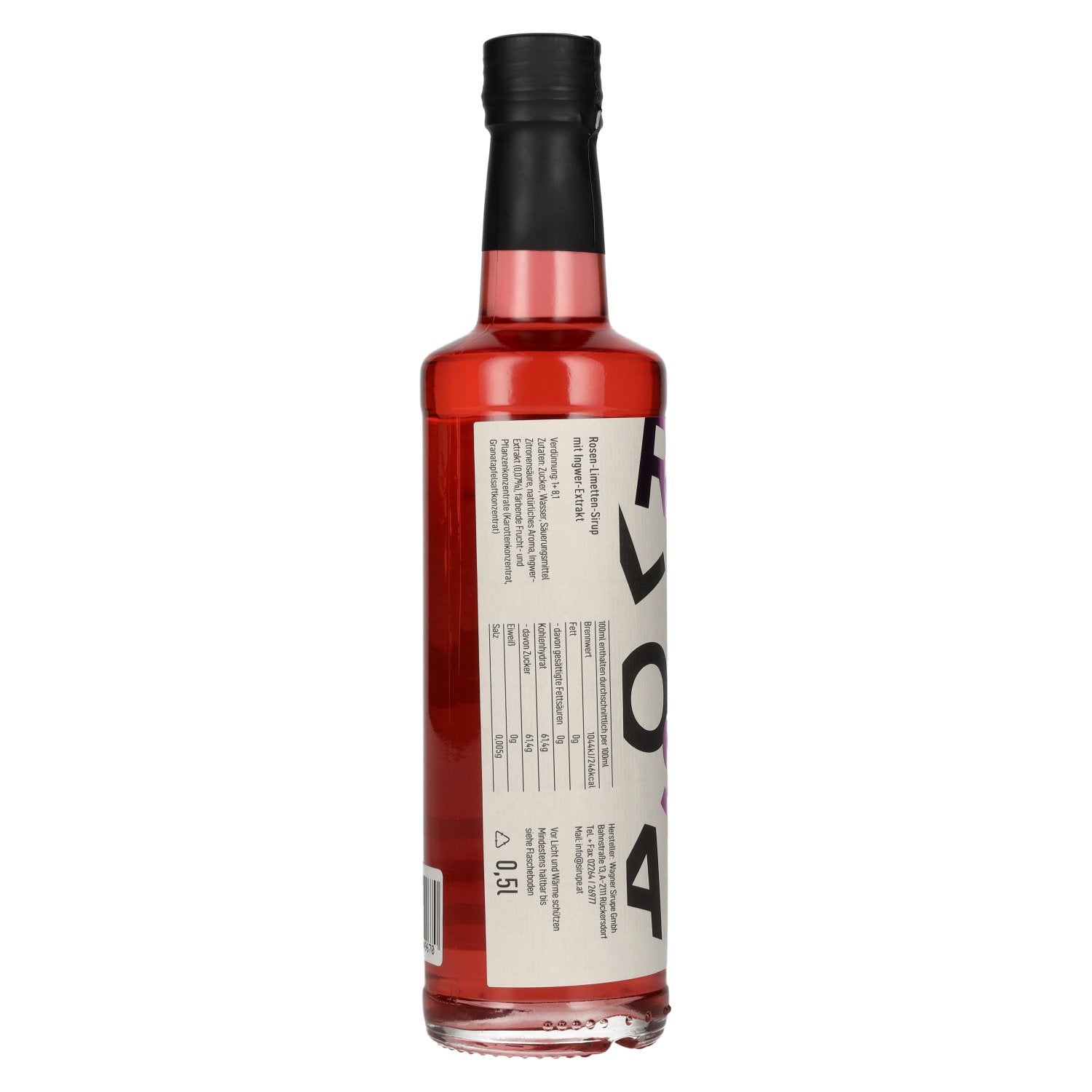 MIA LU Sirop de gingembre à la rose et au citron vert 0,5l