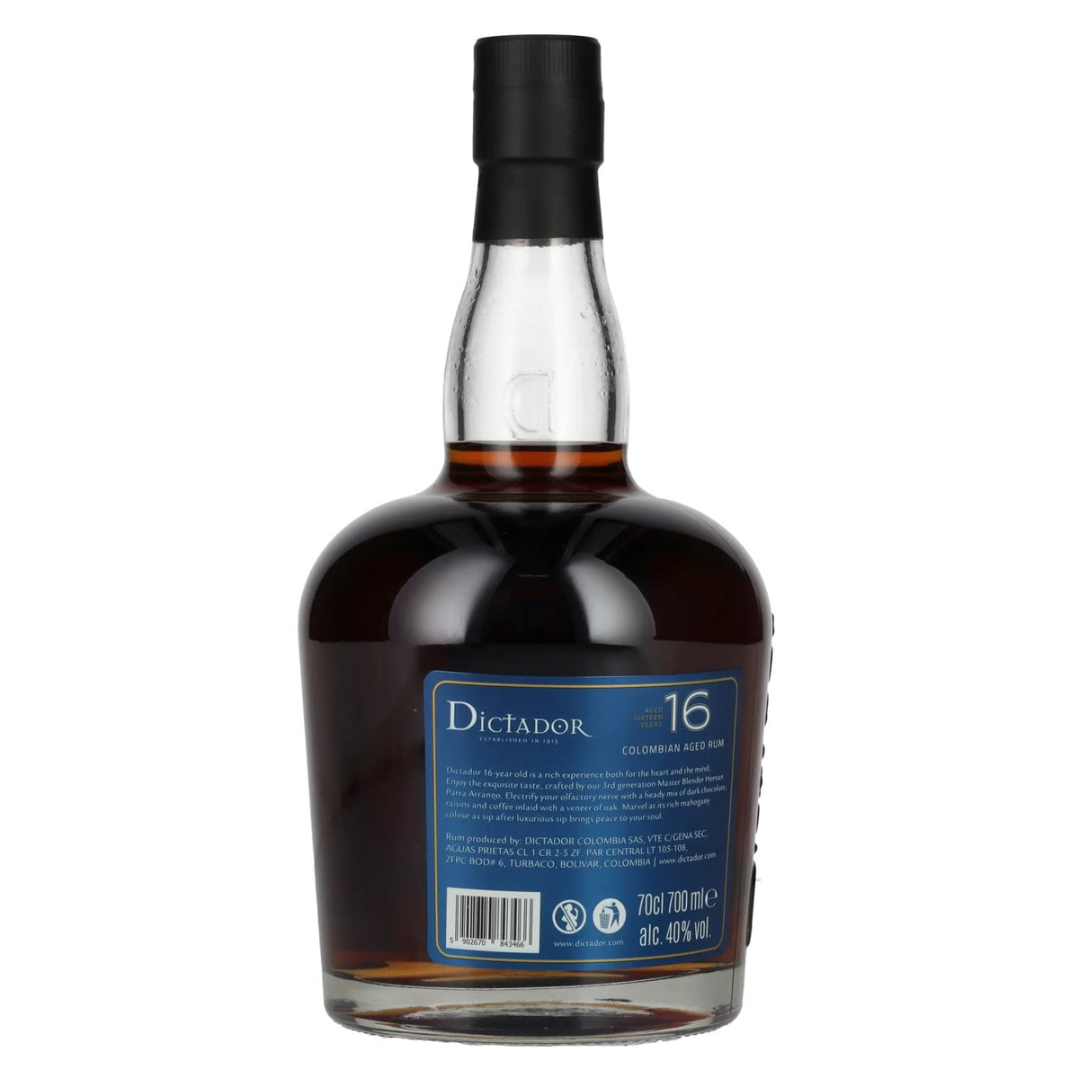 Dictador 16 Years Old COLOMBIAN AGED Rum 40% Vol. 0,7l