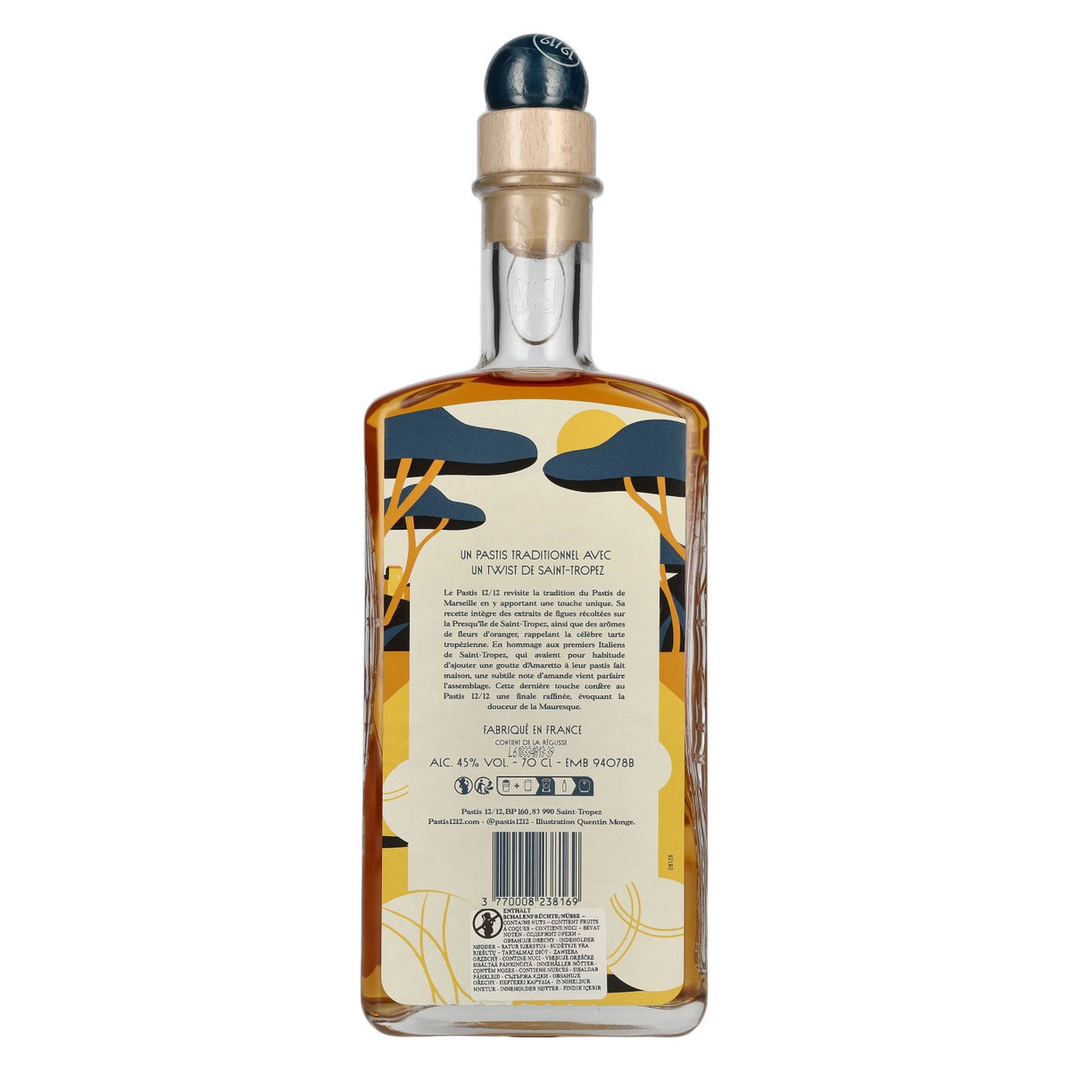 Pastis 12/12 Original Recipe Created in Saint-Tropez 45% ABV 0.7l
