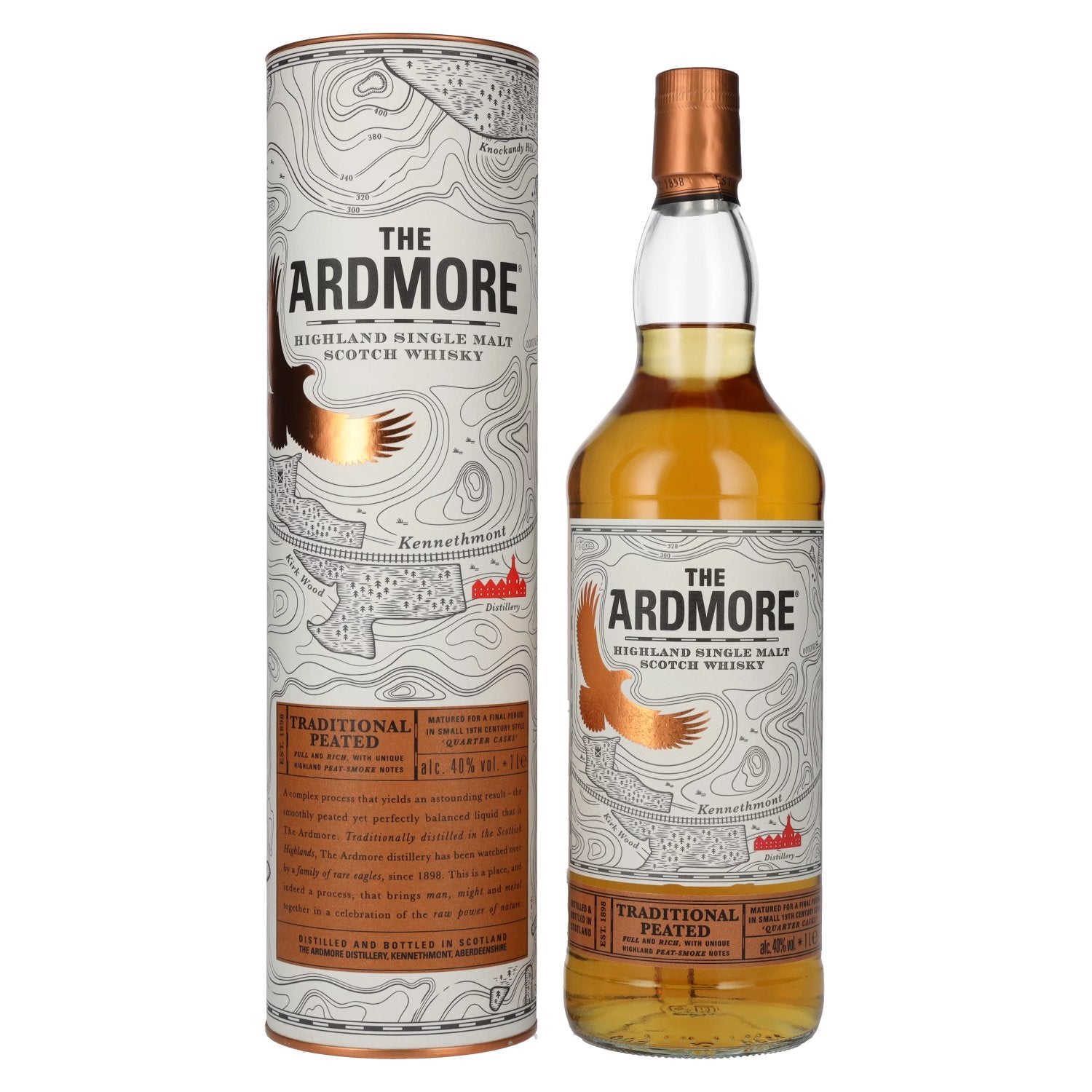 The Ardmore TRADITIONAL PEATED Highland Single Malt 40% Vol. 1l en boîte cadeau