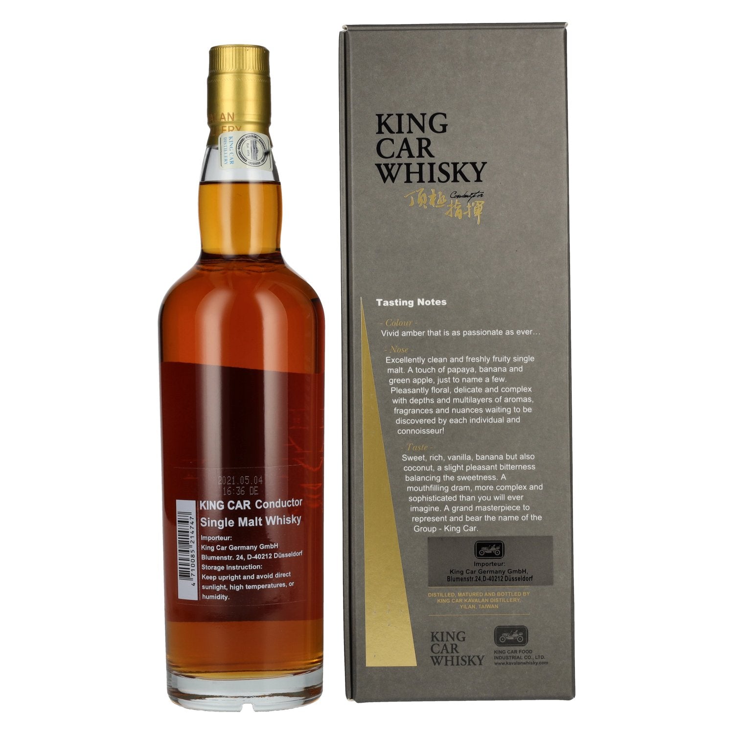 Kavalan KING CAR CONDUCTOR Single Malt Whisky 46% vol. 0,7l en boîte cadeau