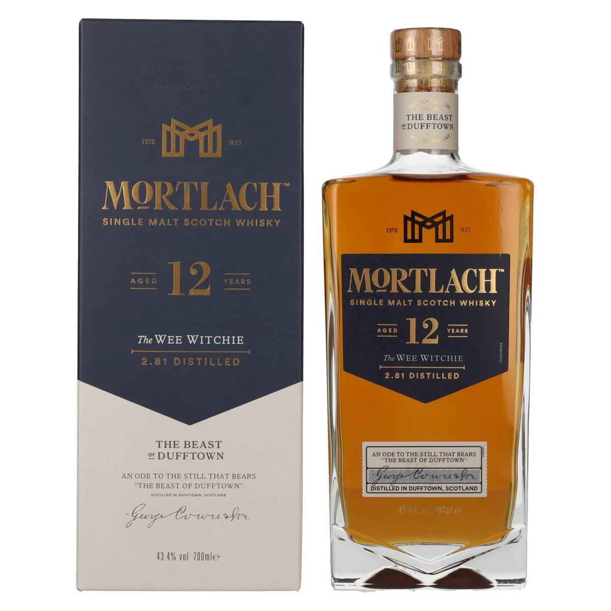 Mortlach 12 Years Old The WEE WITCHIE Single Malt 43,4% Vol. 0,7l en boîte cadeau