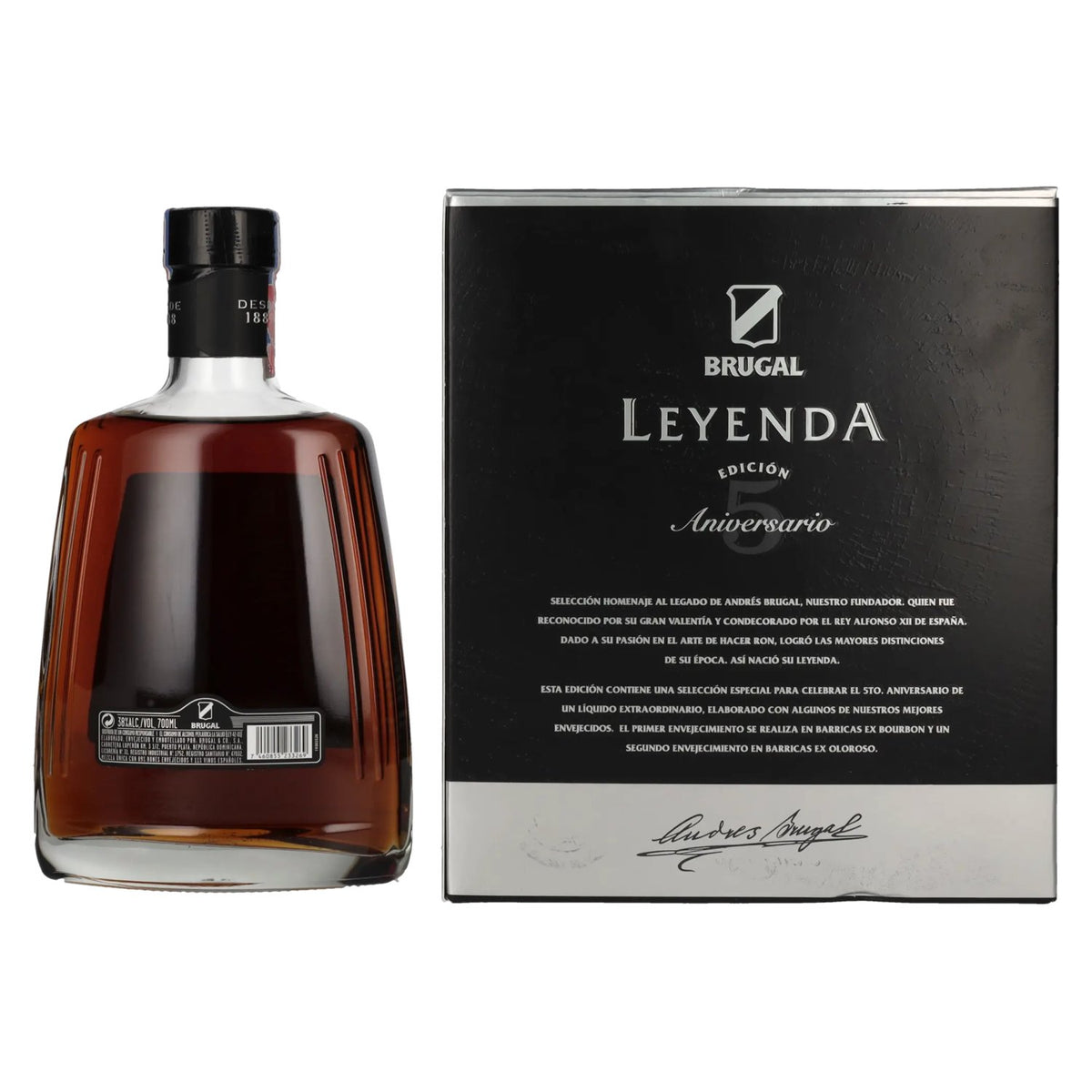 Brugal LEYENDA 5 Years Old Selección Especial 38% Vol. 0,7l en boîte cadeau