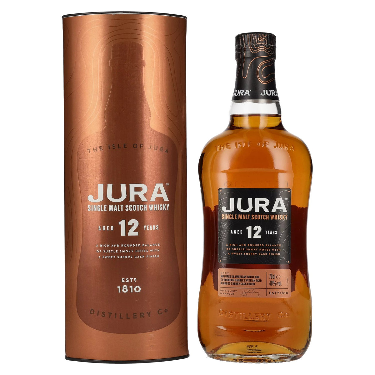 Jura 12 Years Old Single Malt Scotch Whisky 40% Vol. 0,7l en boîte cadeau