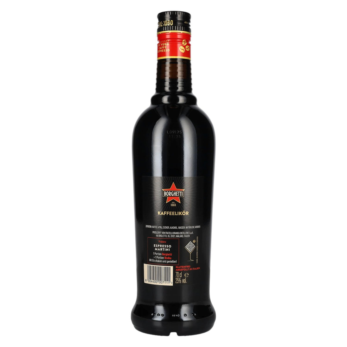 Liqueur d'espresso Borghetti 25 % vol., 0,7 l