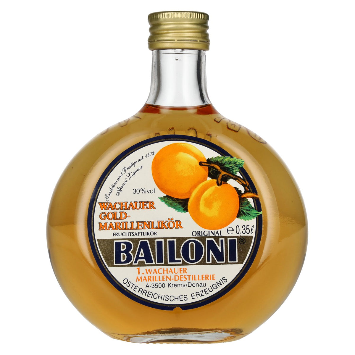 Bailoni Wachau Gold Apricot Liqueur 30% ABV 0.35 l